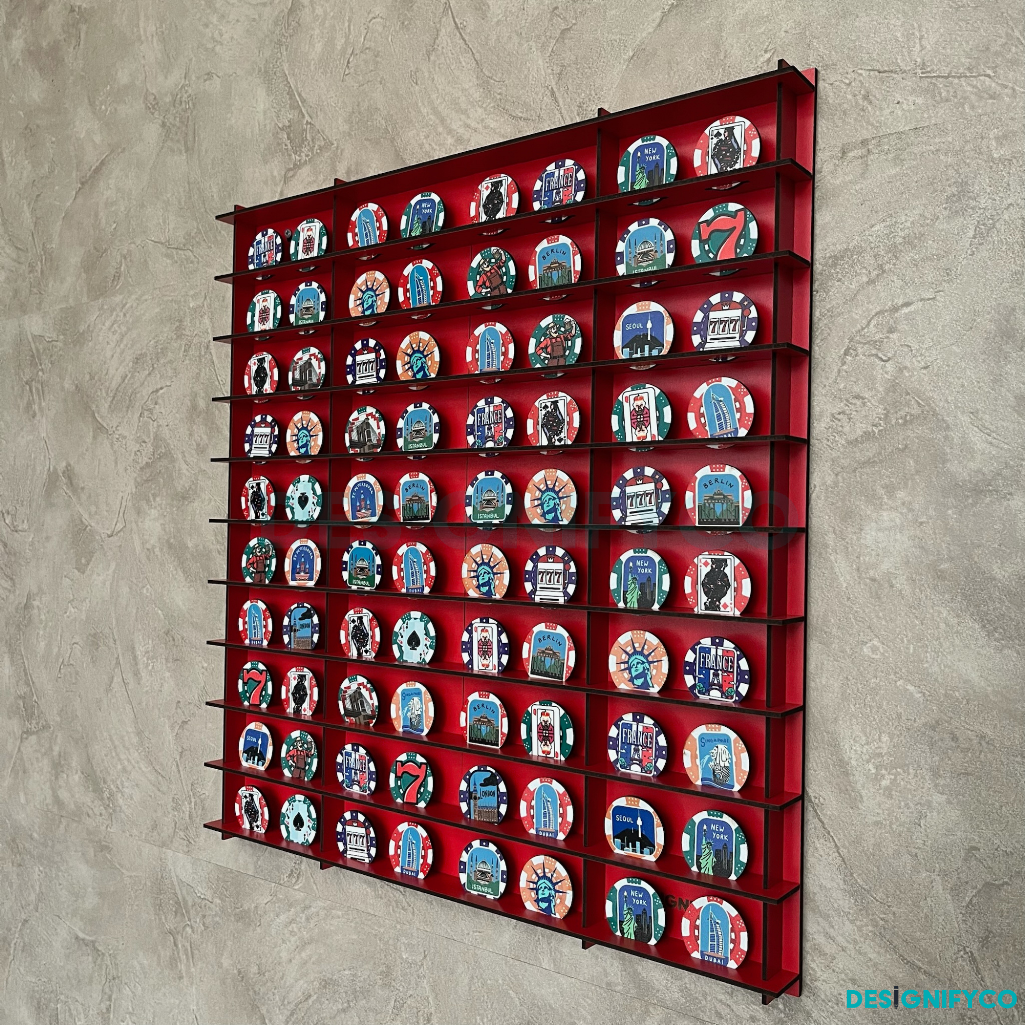 RED Casino Chips 80 Display Case