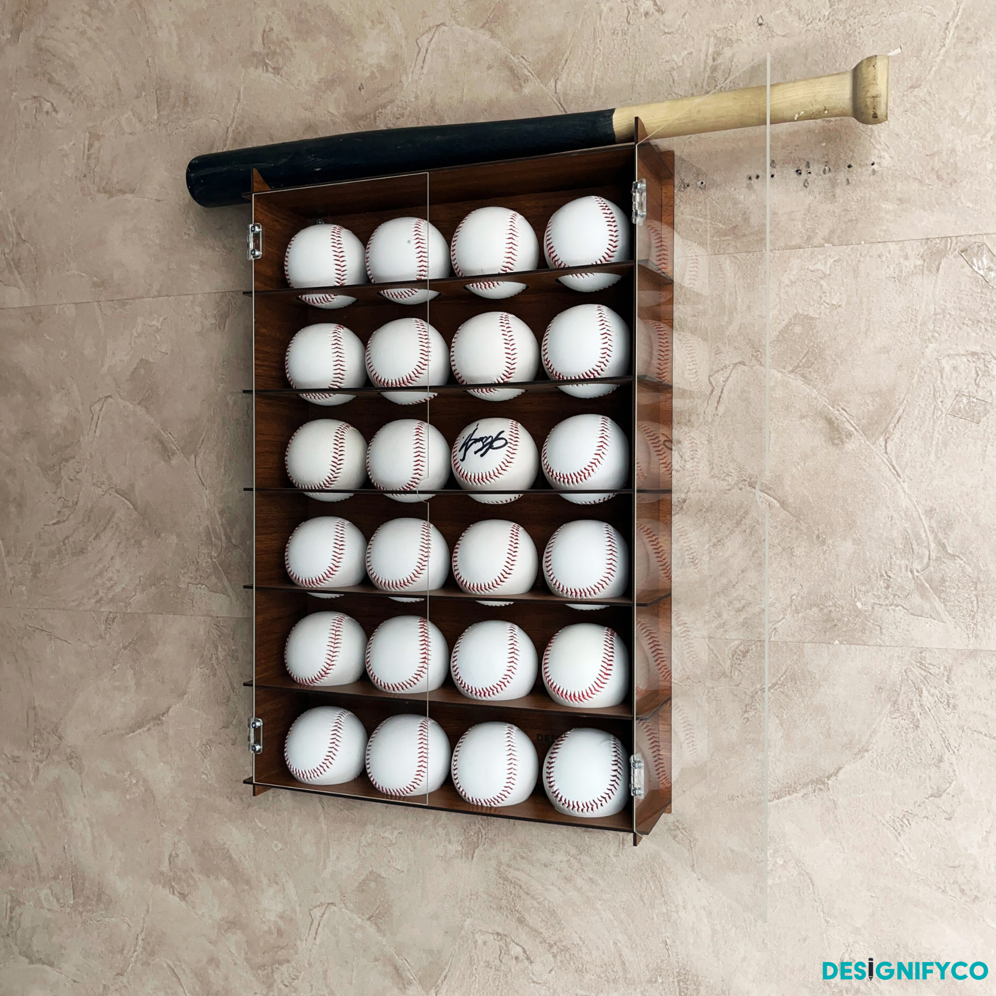 RED Baseball Display Case