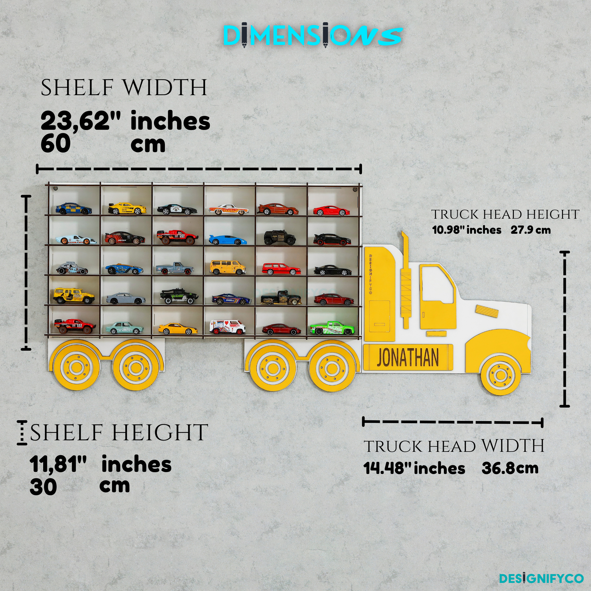 Yellow Truck Toy Car Displays