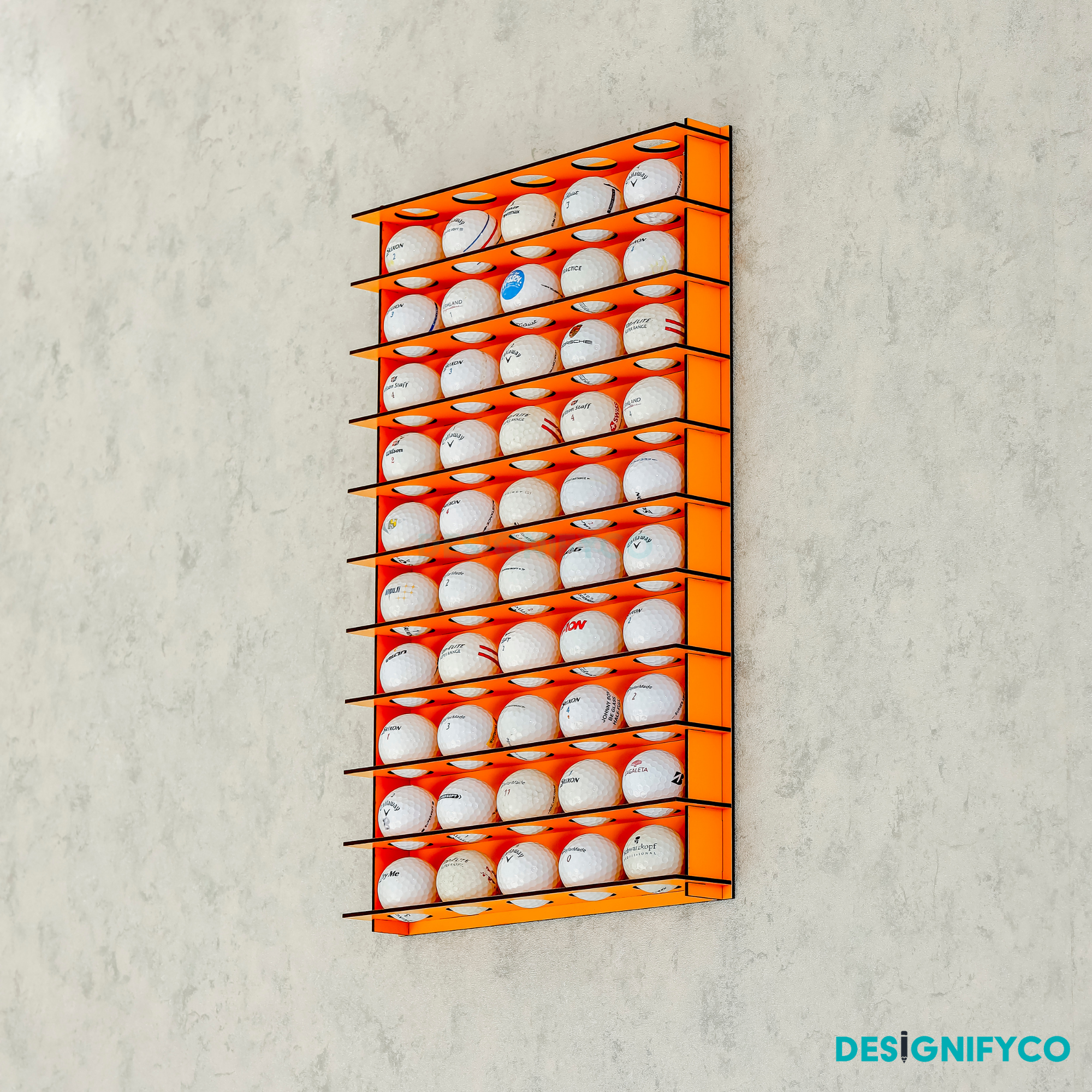 ORANGE Golf Ball Display For 50 Golf Ball
