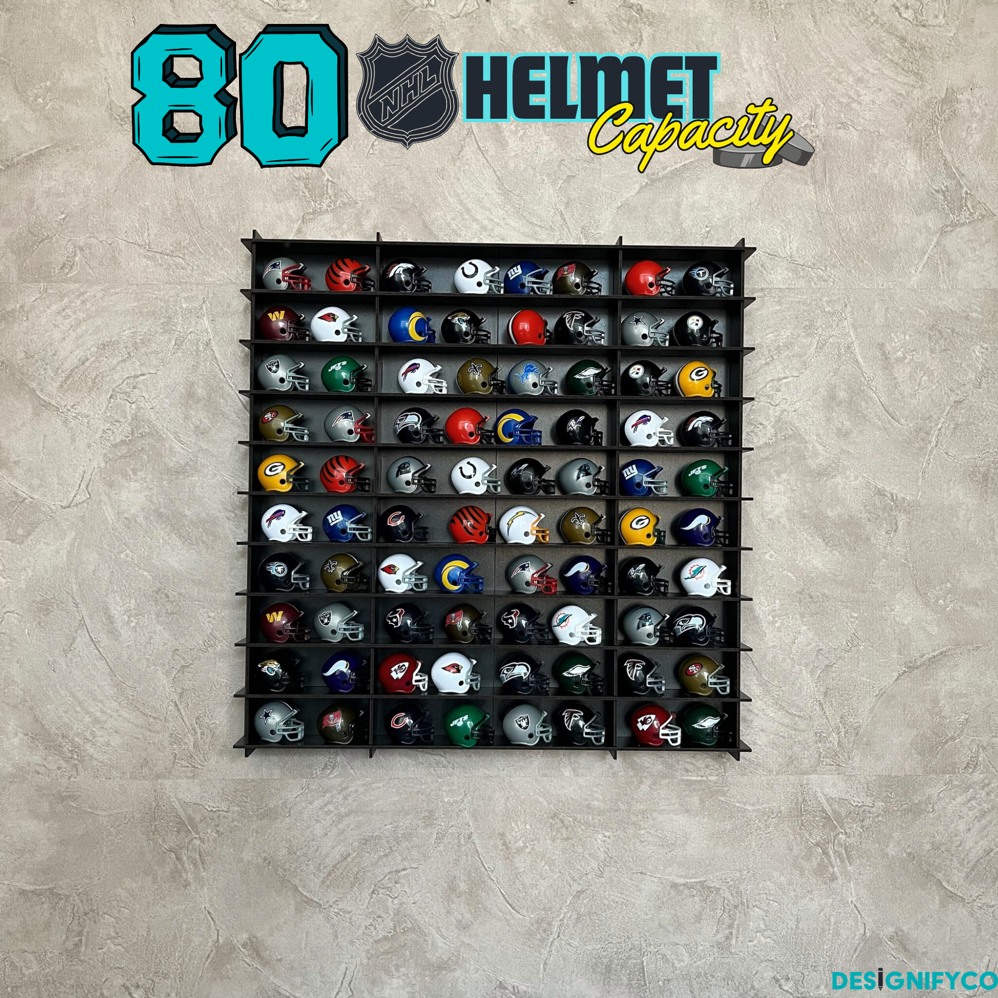 BLACK NHL Mini Helmet 80 Display Case