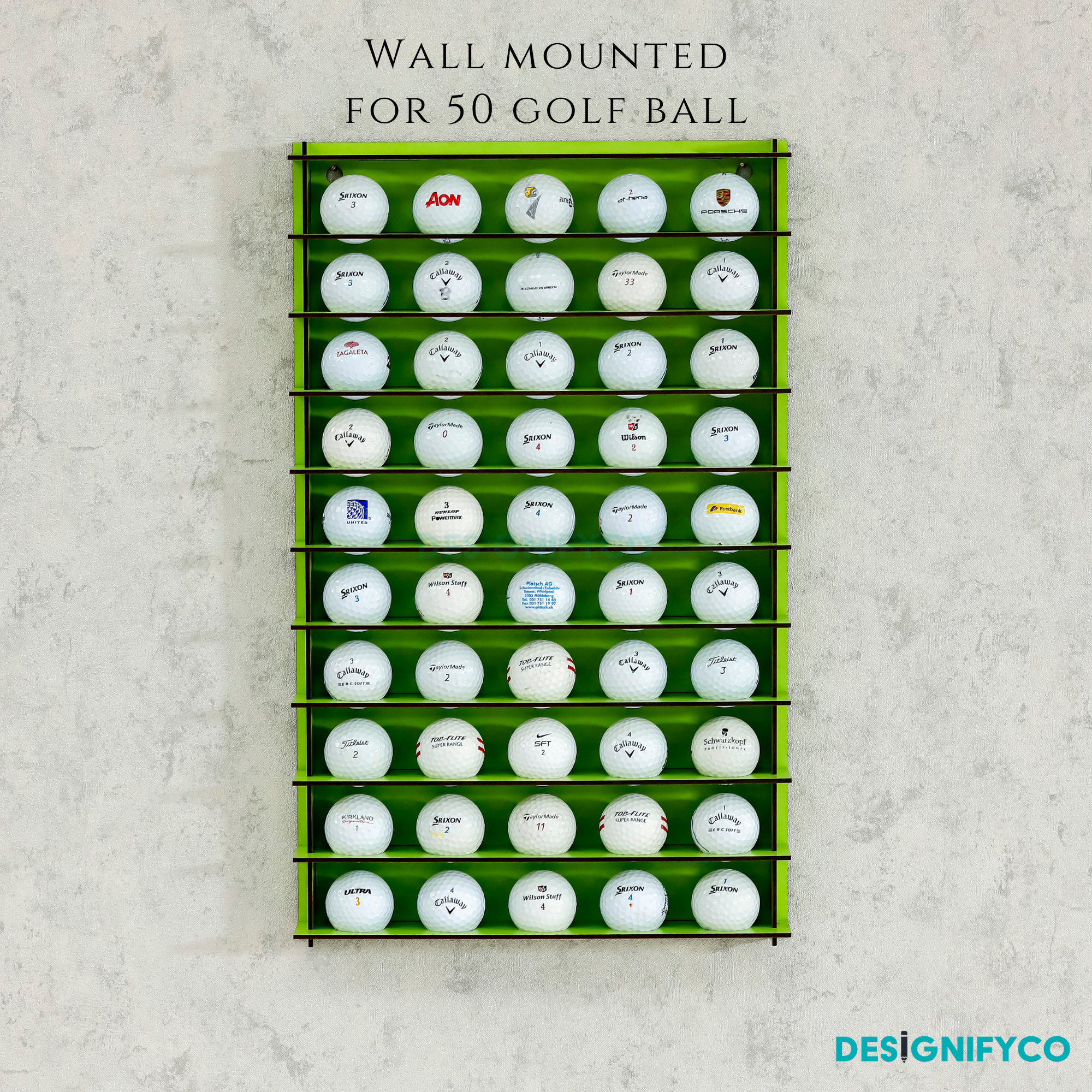 GREEN Golf Ball Display For 50 Golf Ball