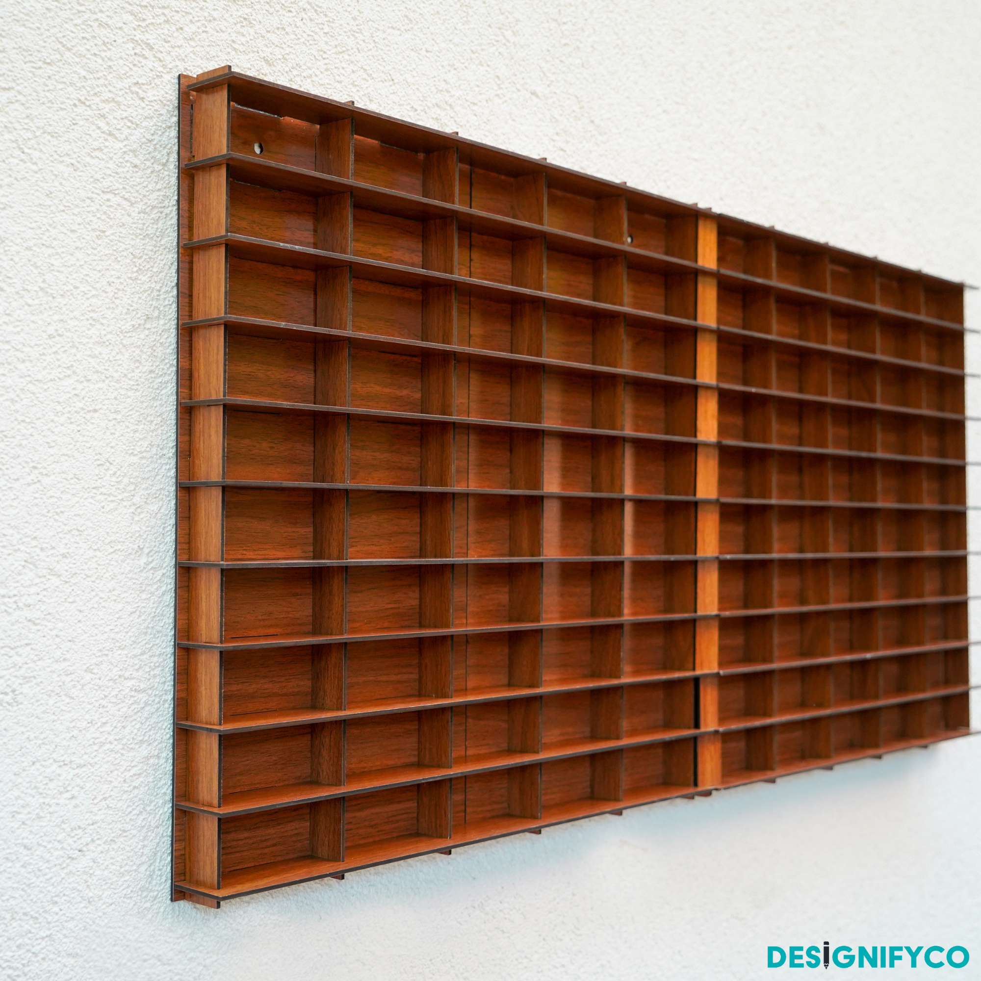 WALNUT Toy Car Display Case