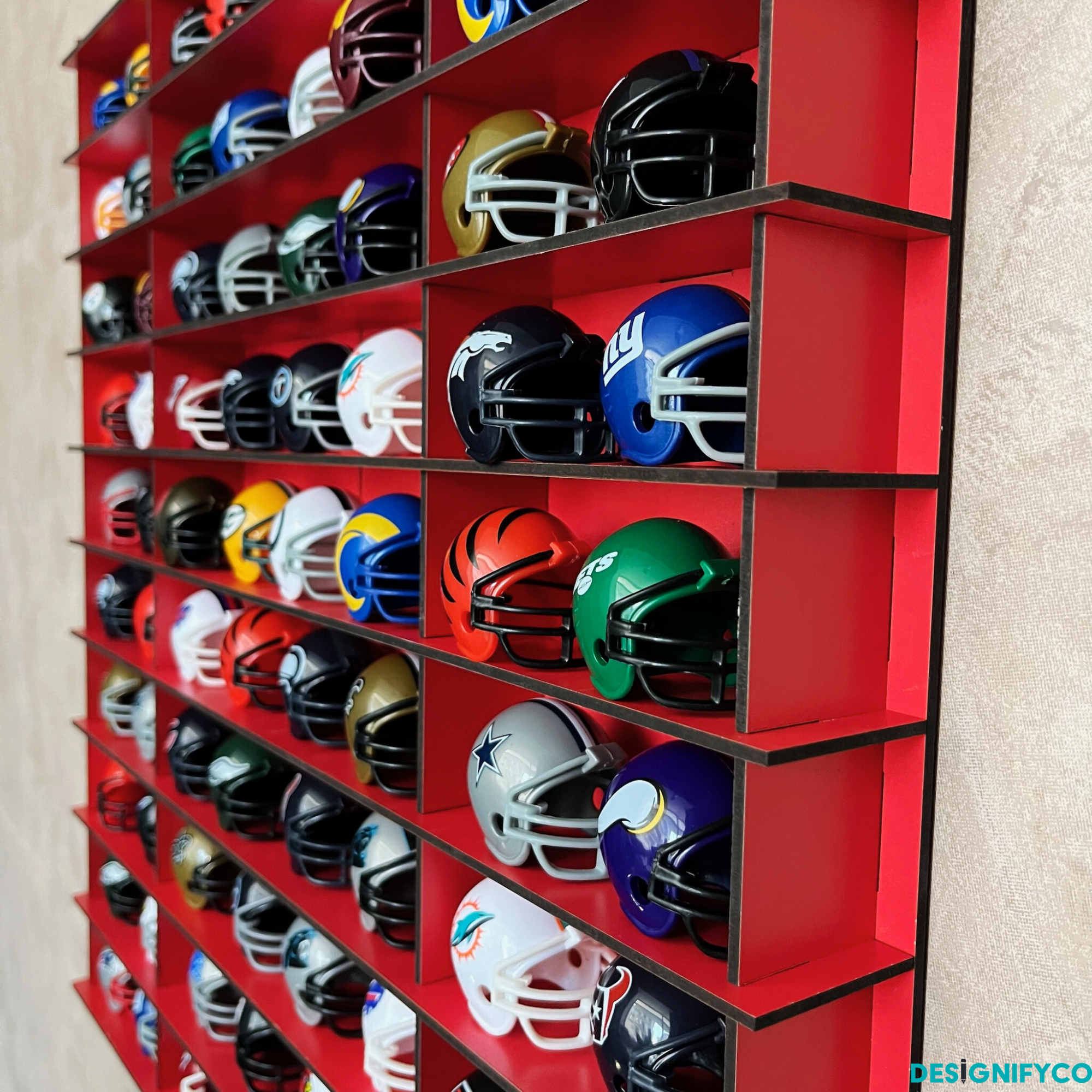 RED NHL Mini Helmet 80 Display Case