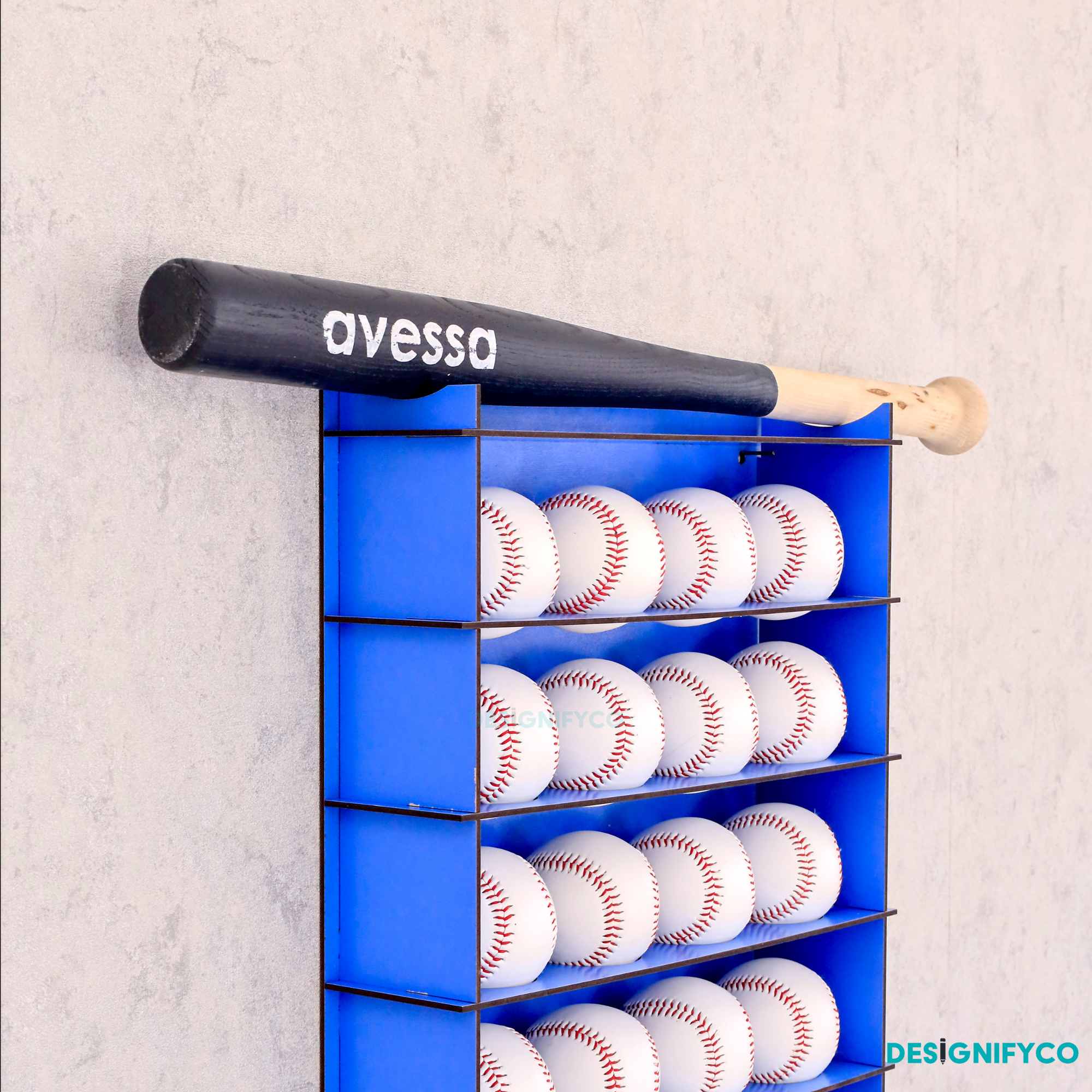 BLUE Baseball Display Case