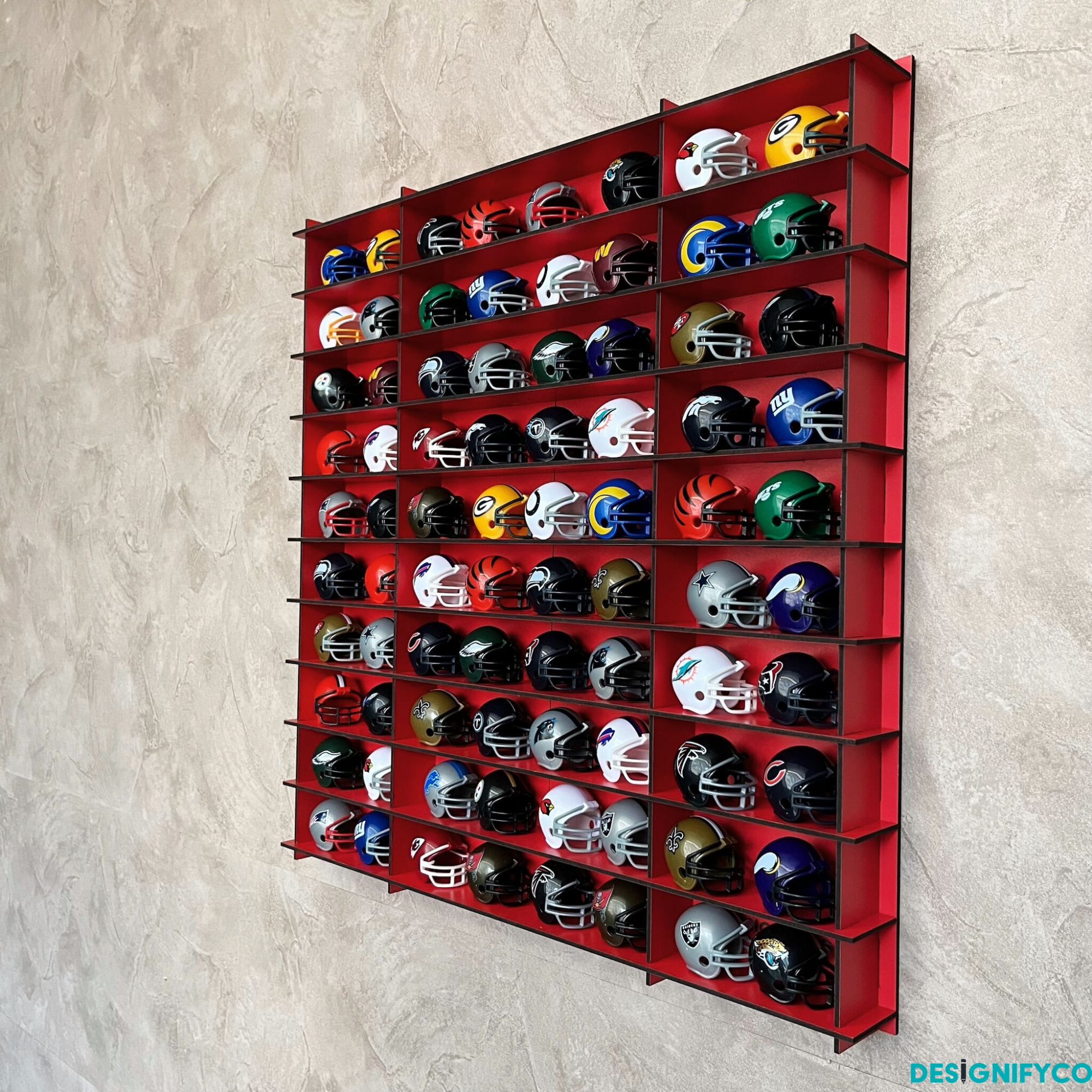 RED NHL Mini Helmet 80 Display Case