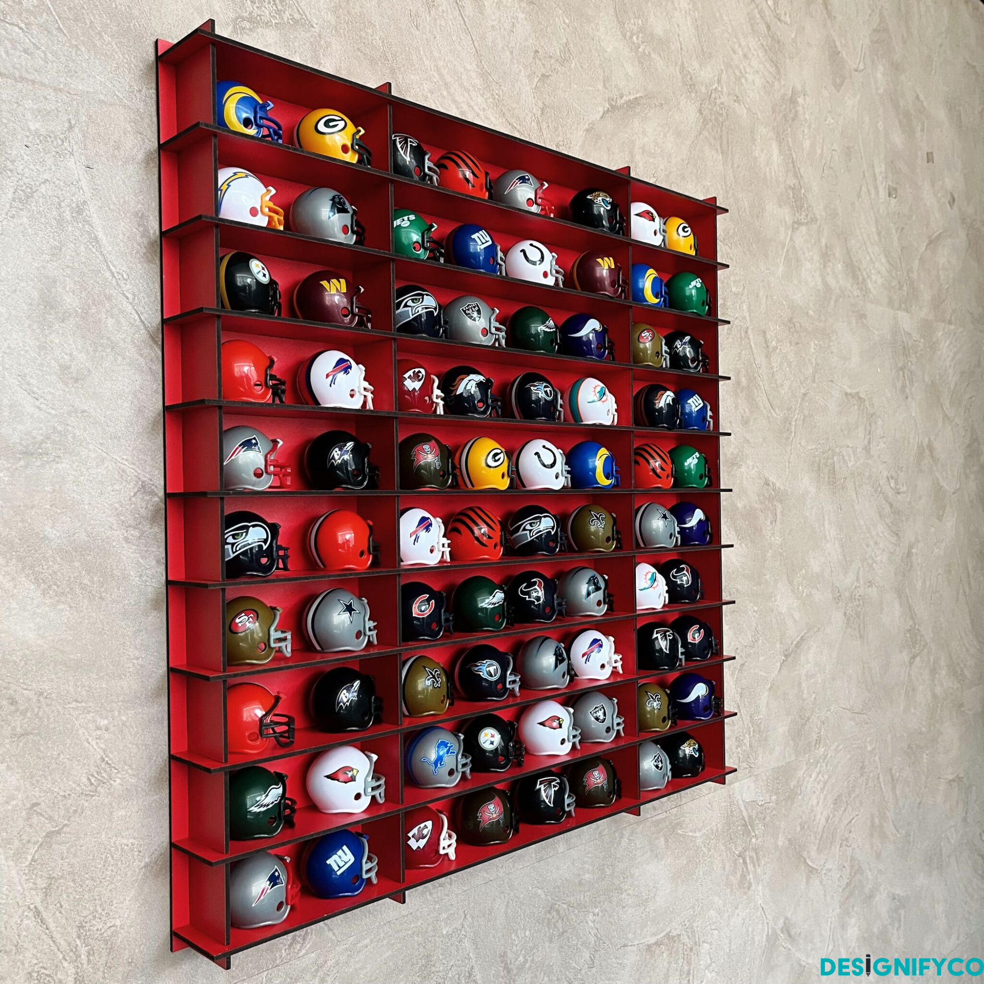RED NHL Mini Helmet 80 Display Case