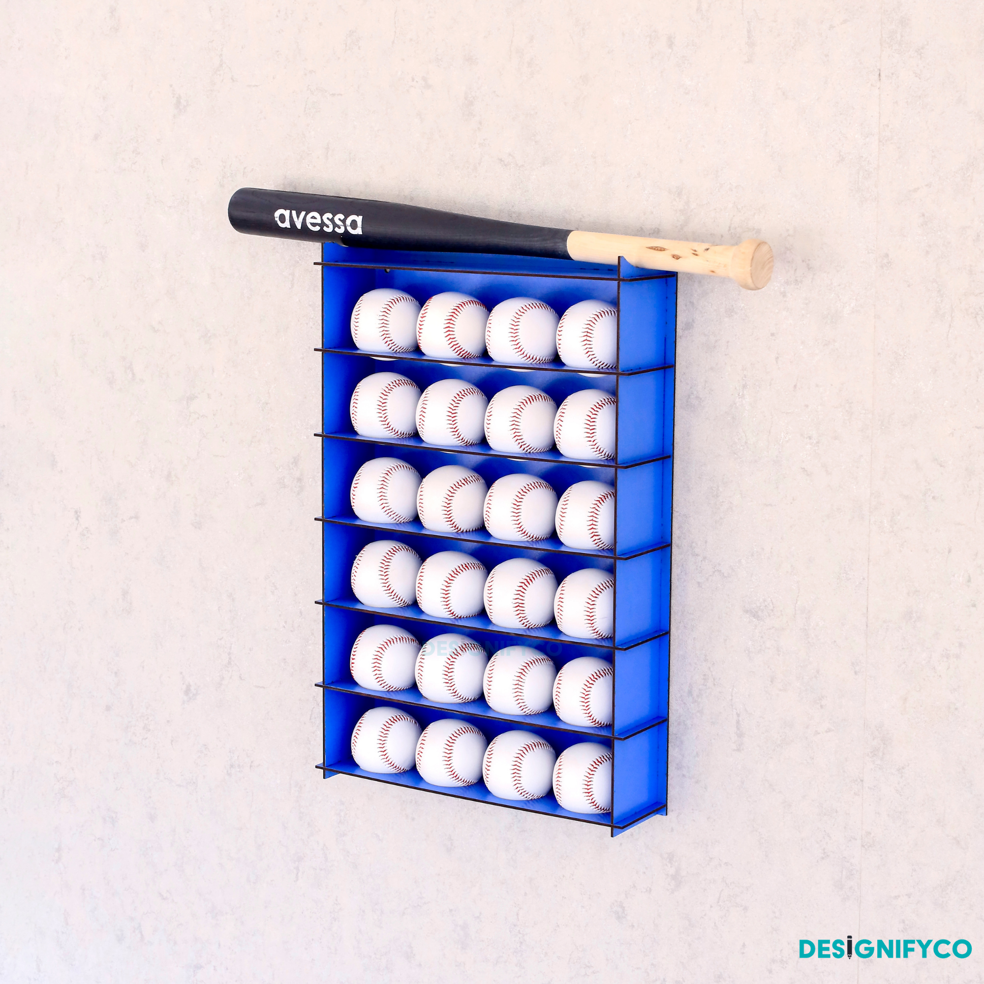 BLUE Baseball Display Case