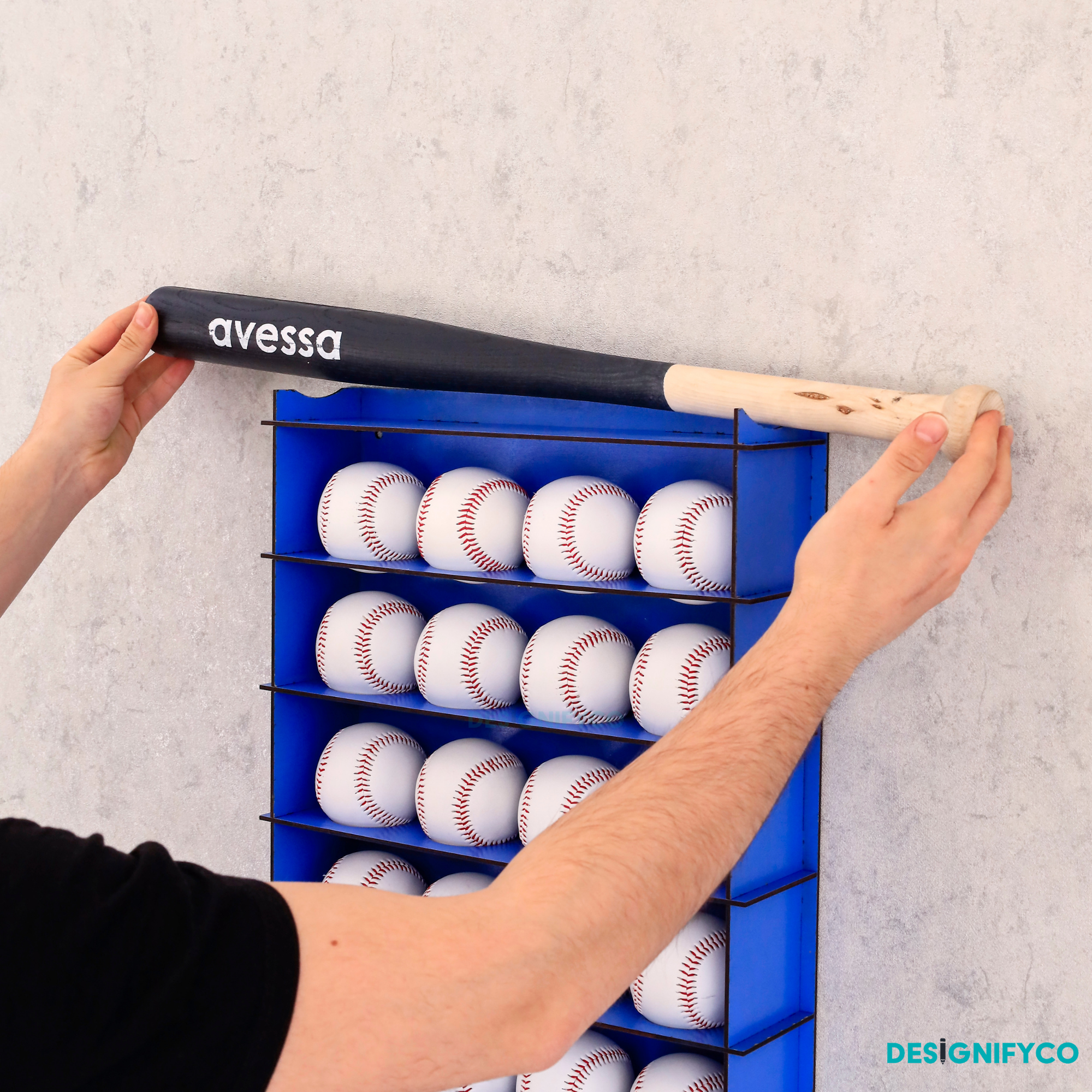 BLUE Baseball Display Case