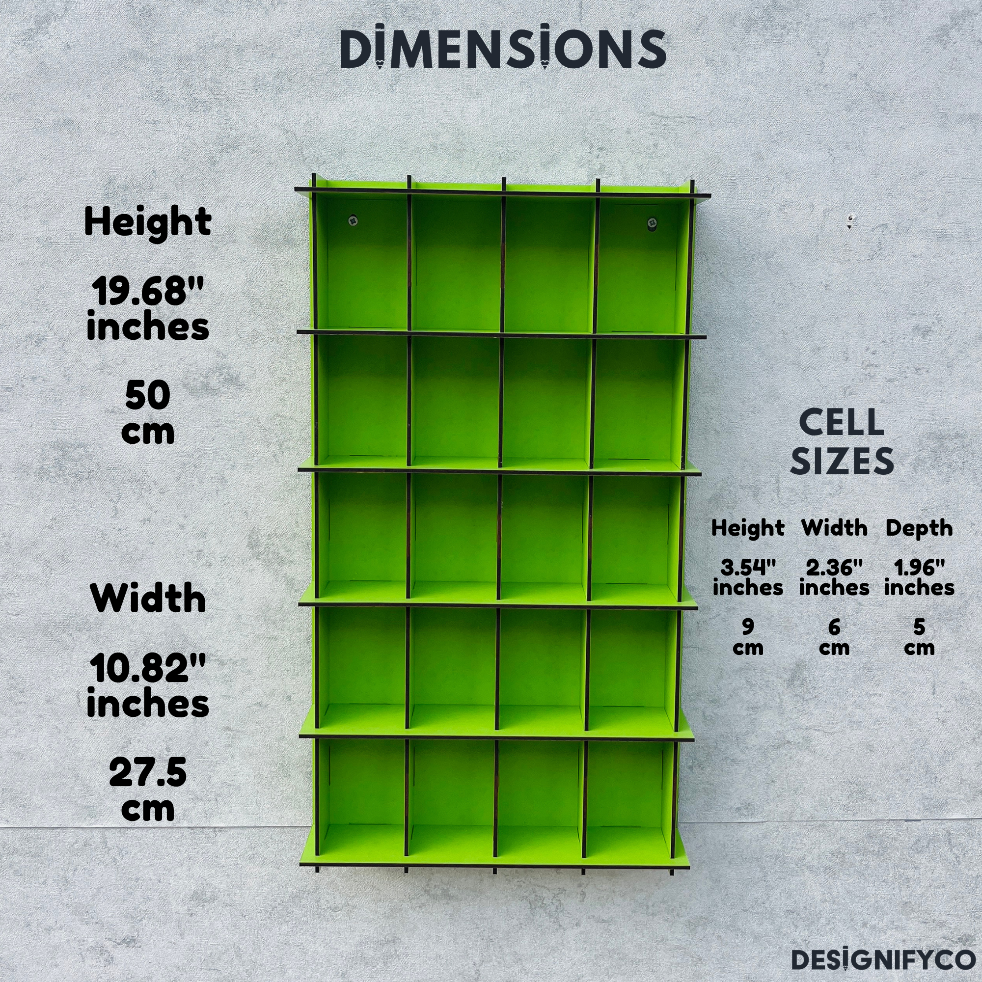 GREEN  Shot Glass Display Case