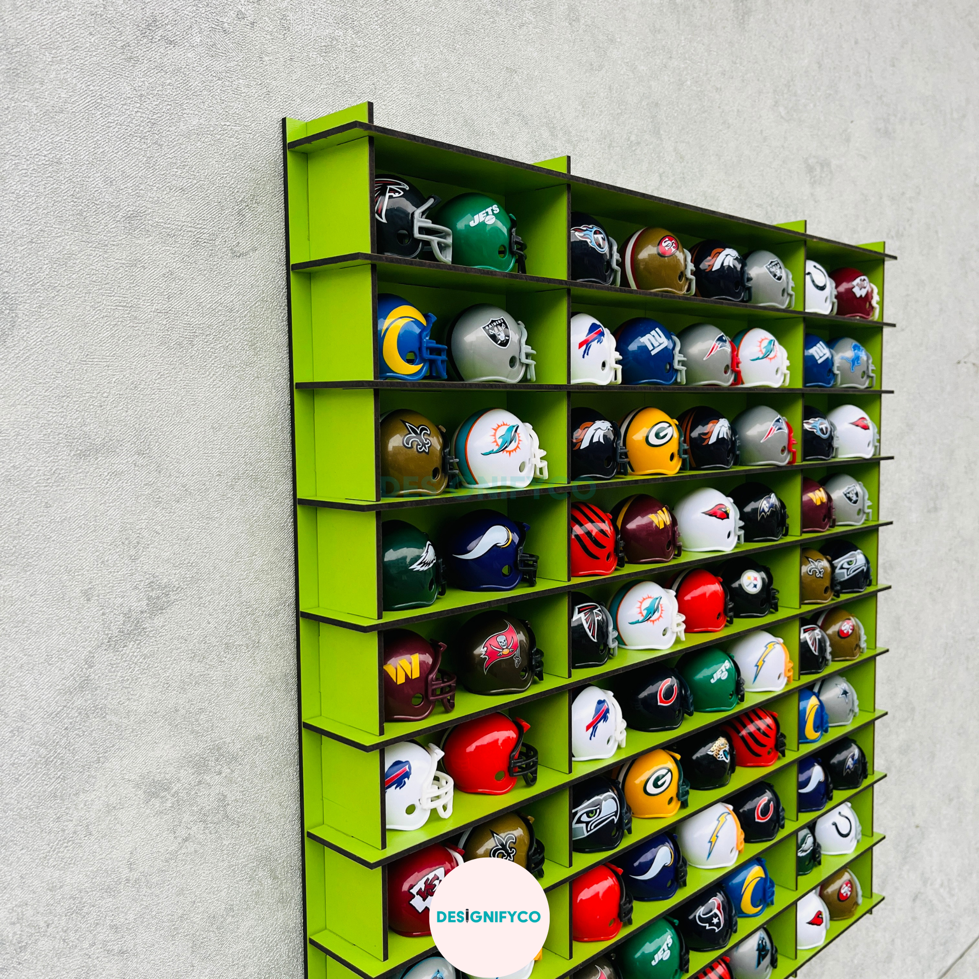 GREEN NHL Mini Helmet 80 Display Case