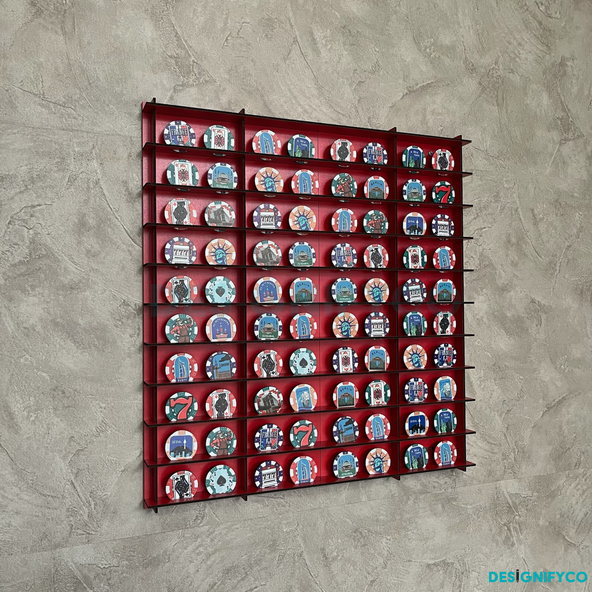 RED Casino Chips 80 Display Case