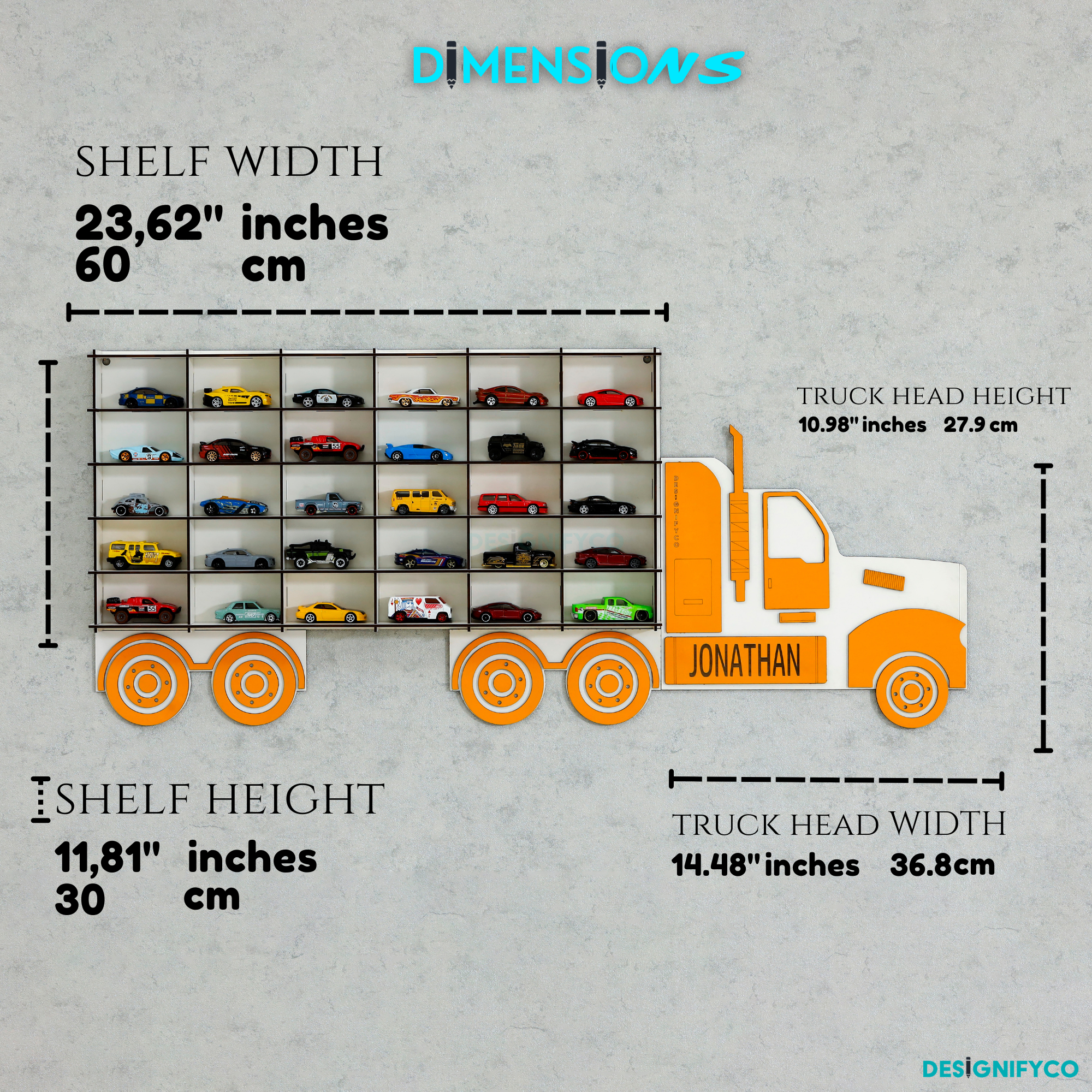 Orange Truck Toy Car Displays