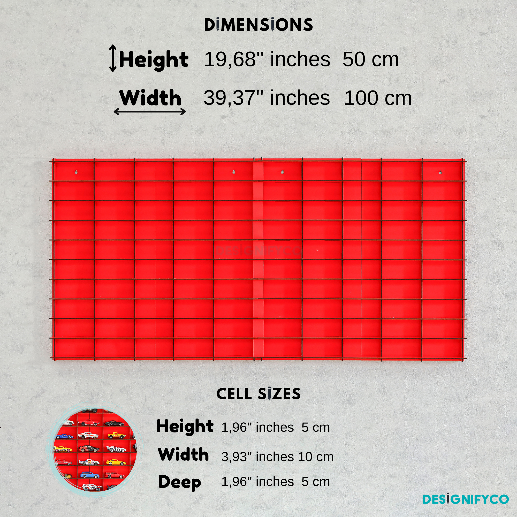 RED Toy Car Display Case