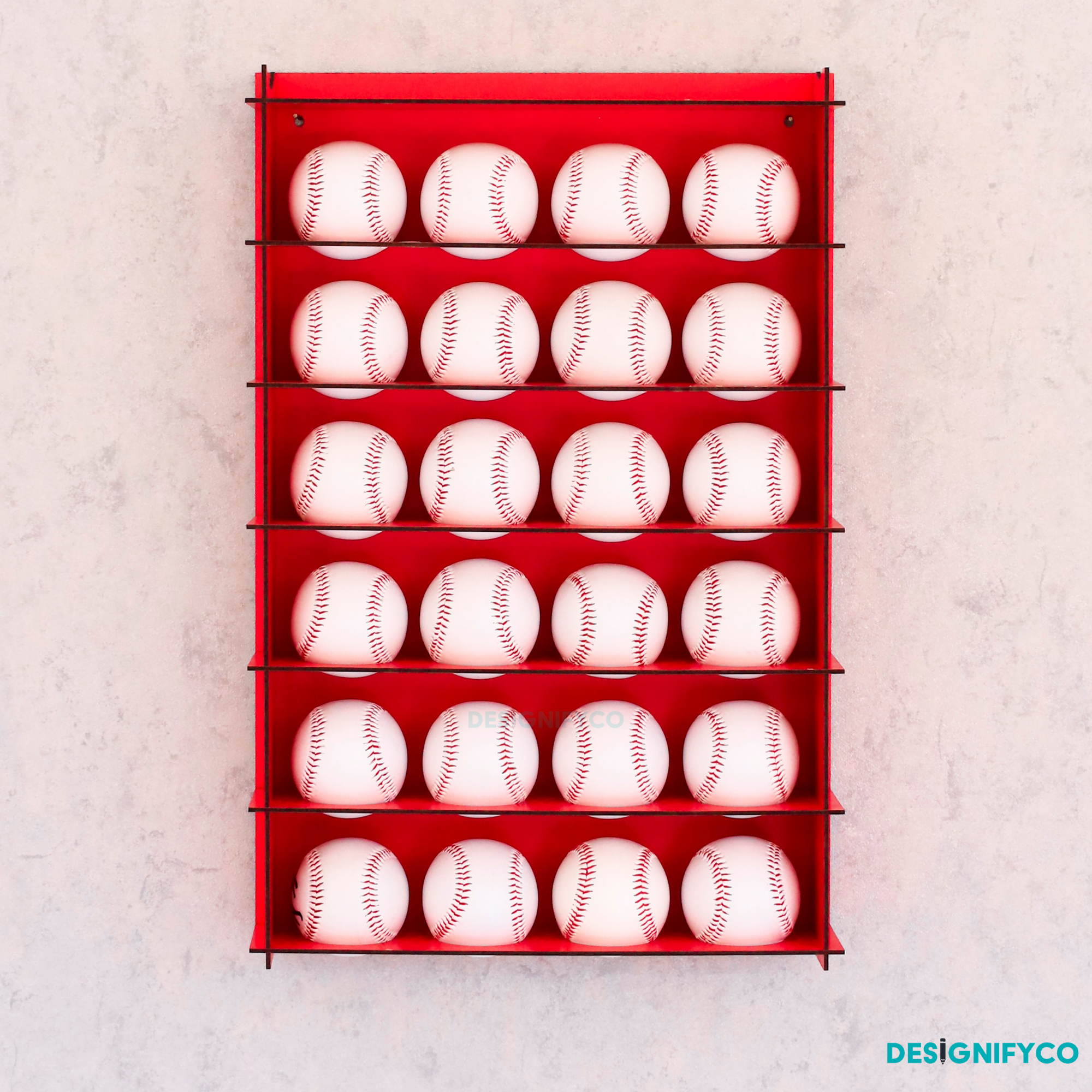 RED Baseball Display Case