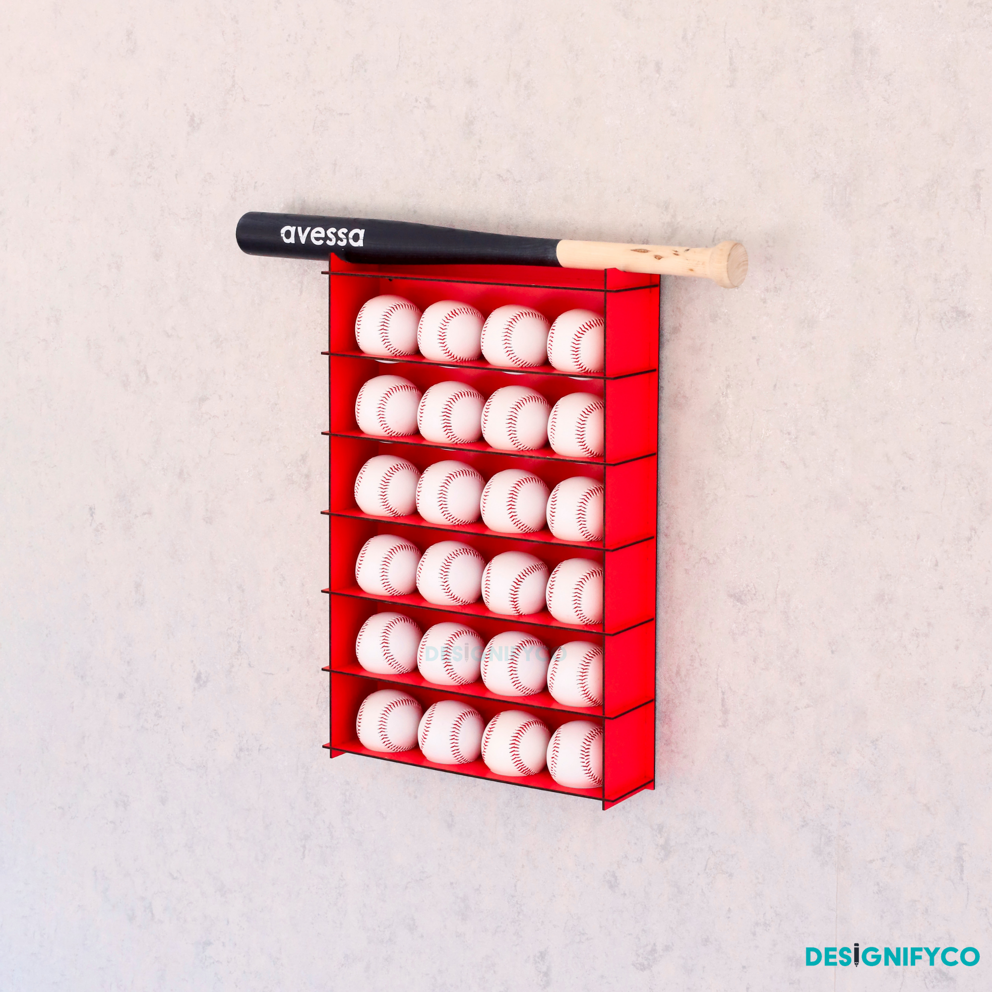 RED Baseball Display Case