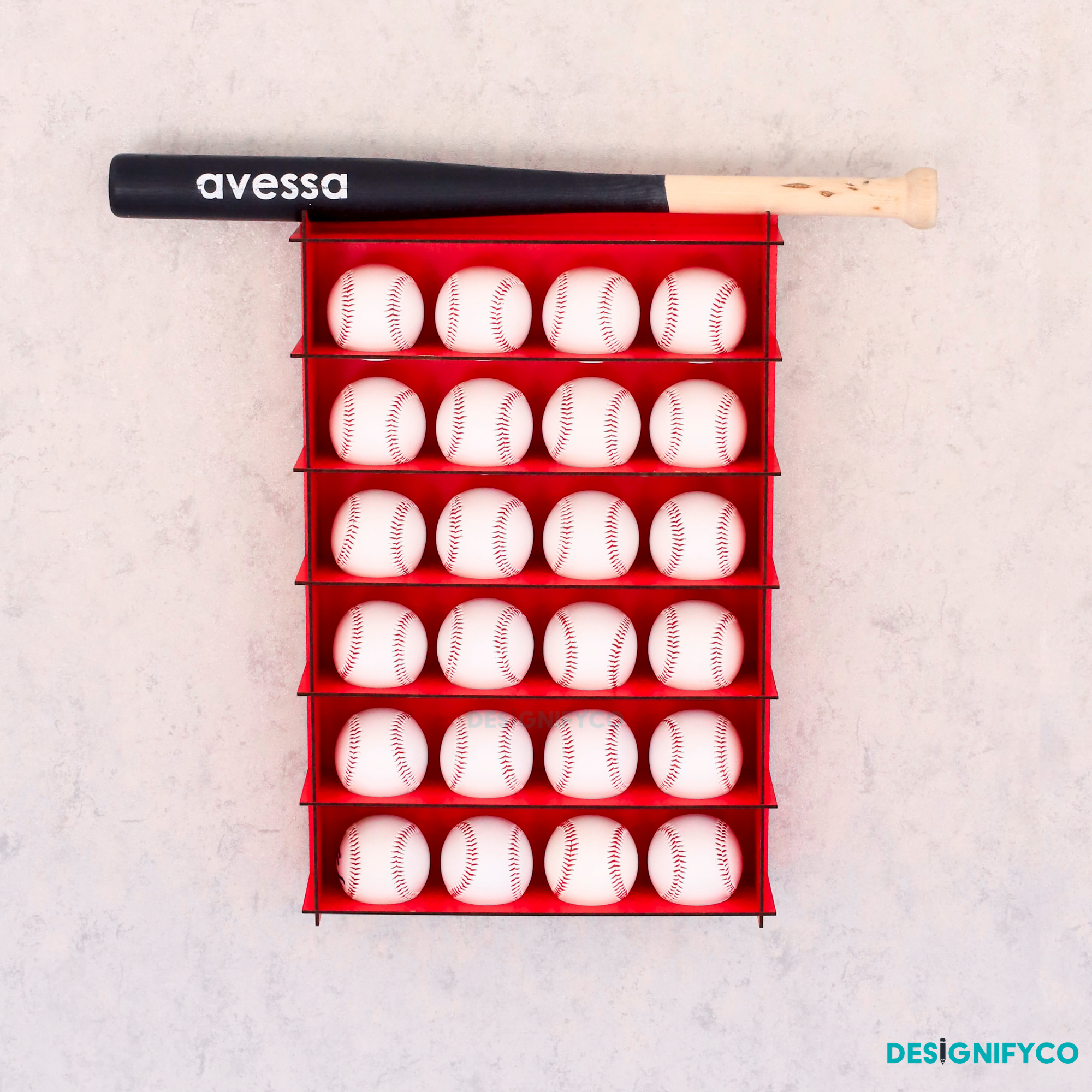 RED Baseball Display Case