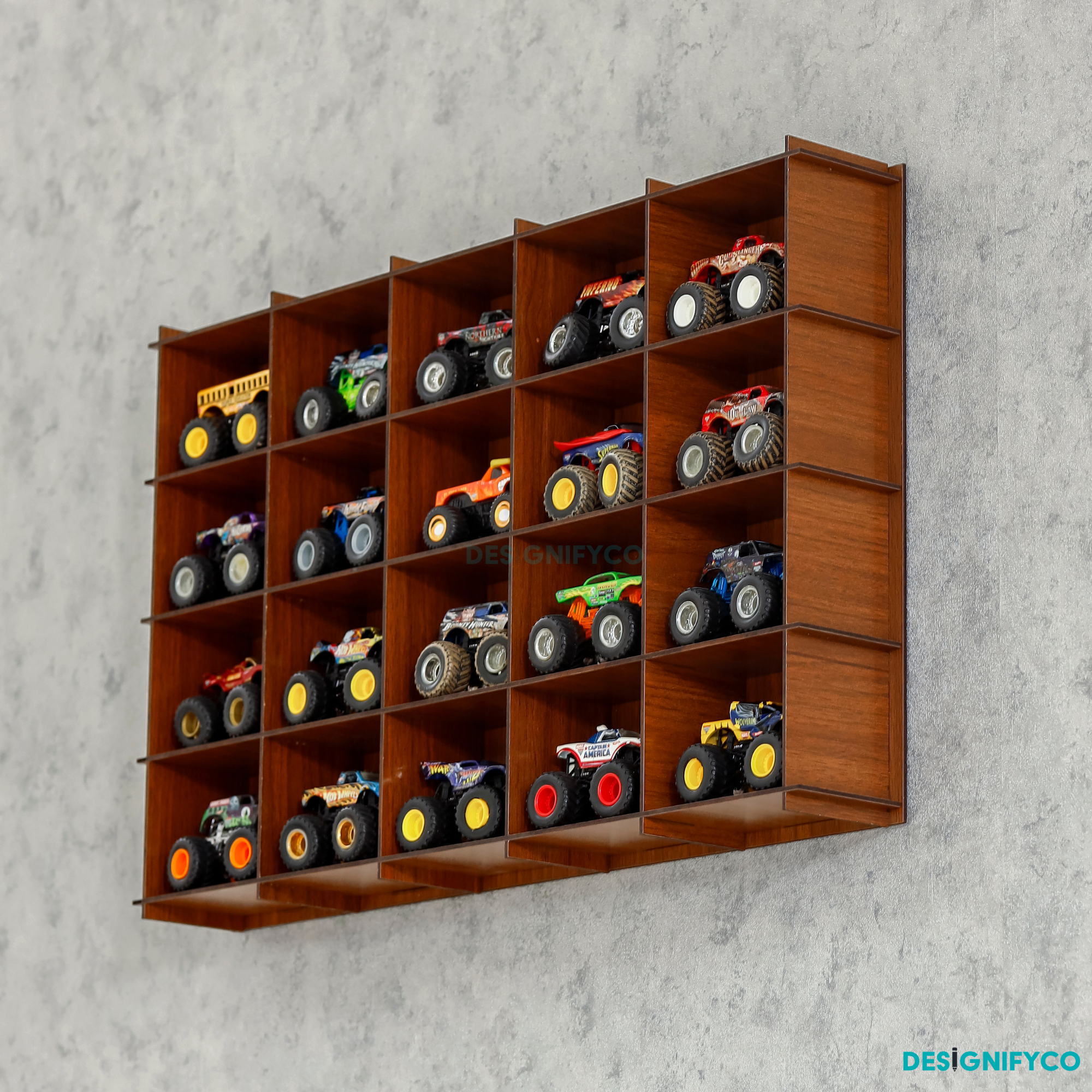 WALNUT Monster Car Display Case