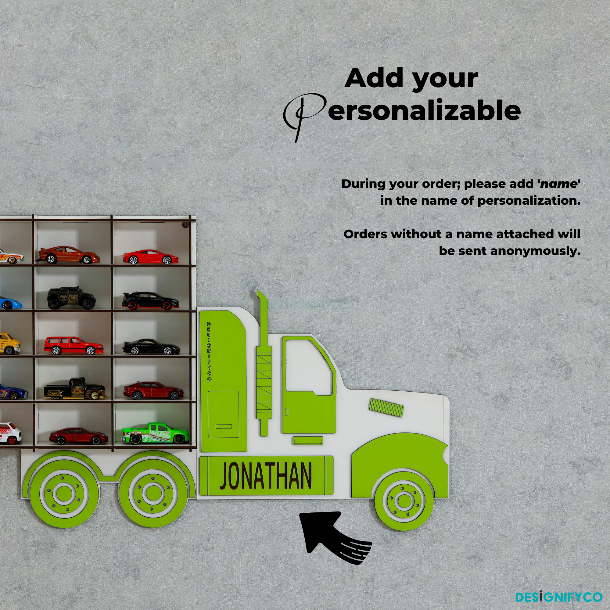 Green Truck Toy Car Displays