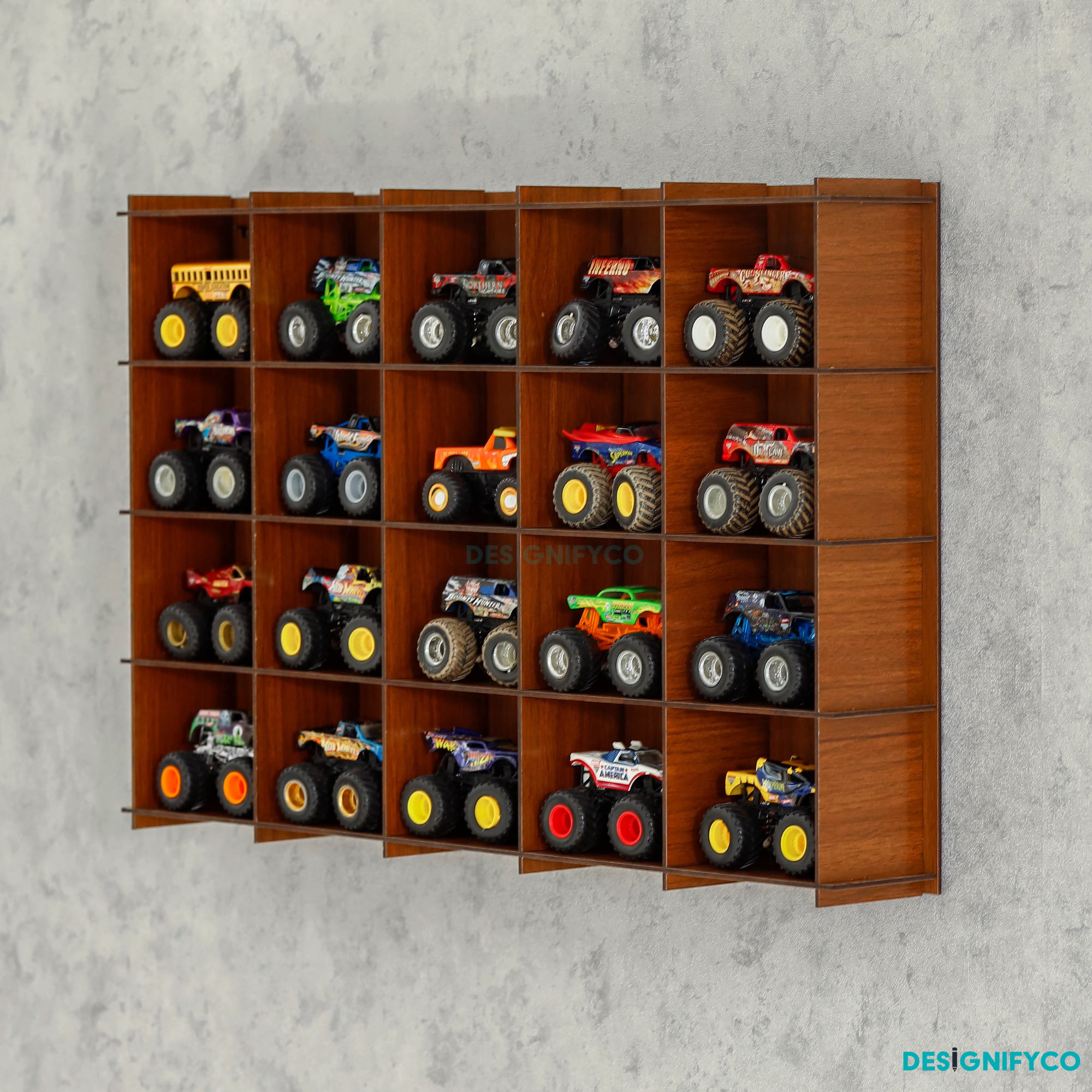 WALNUT Monster Car Display Case