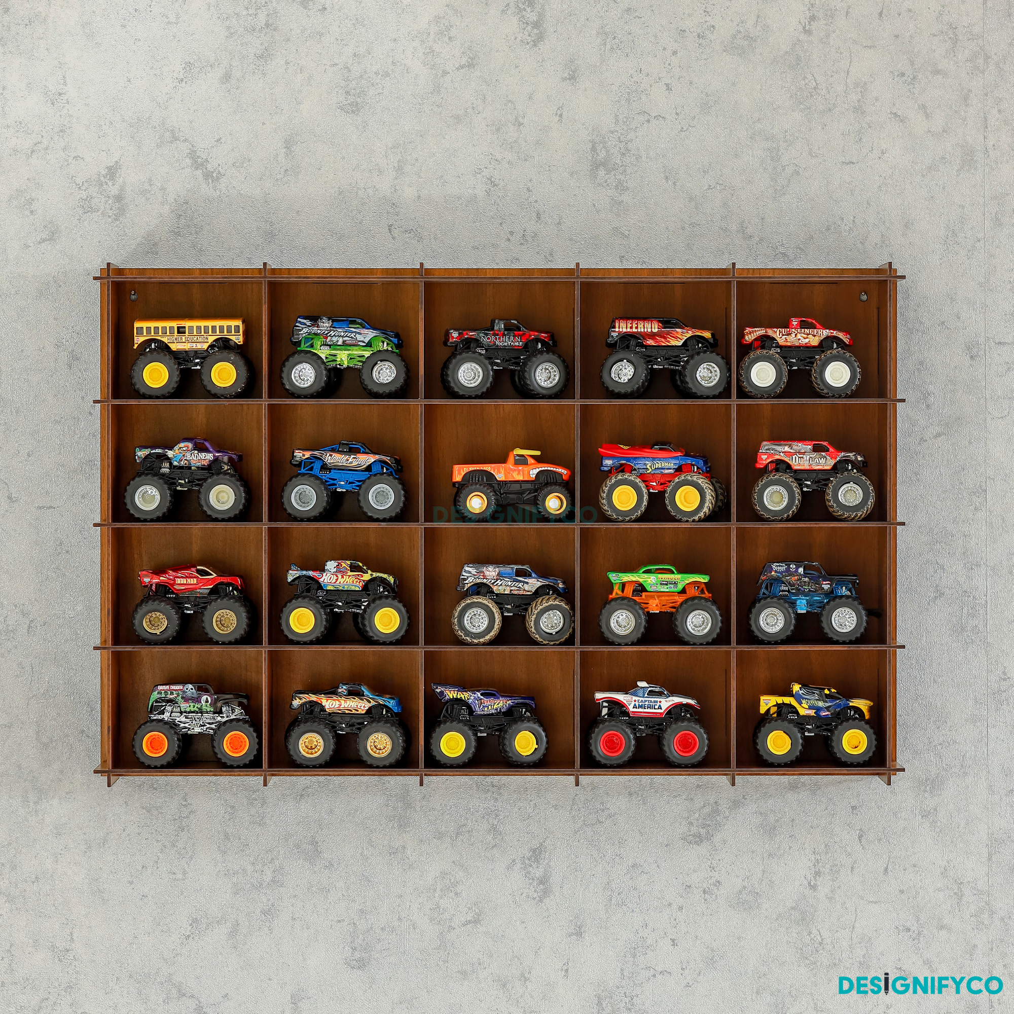 WALNUT Monster Car Display Case