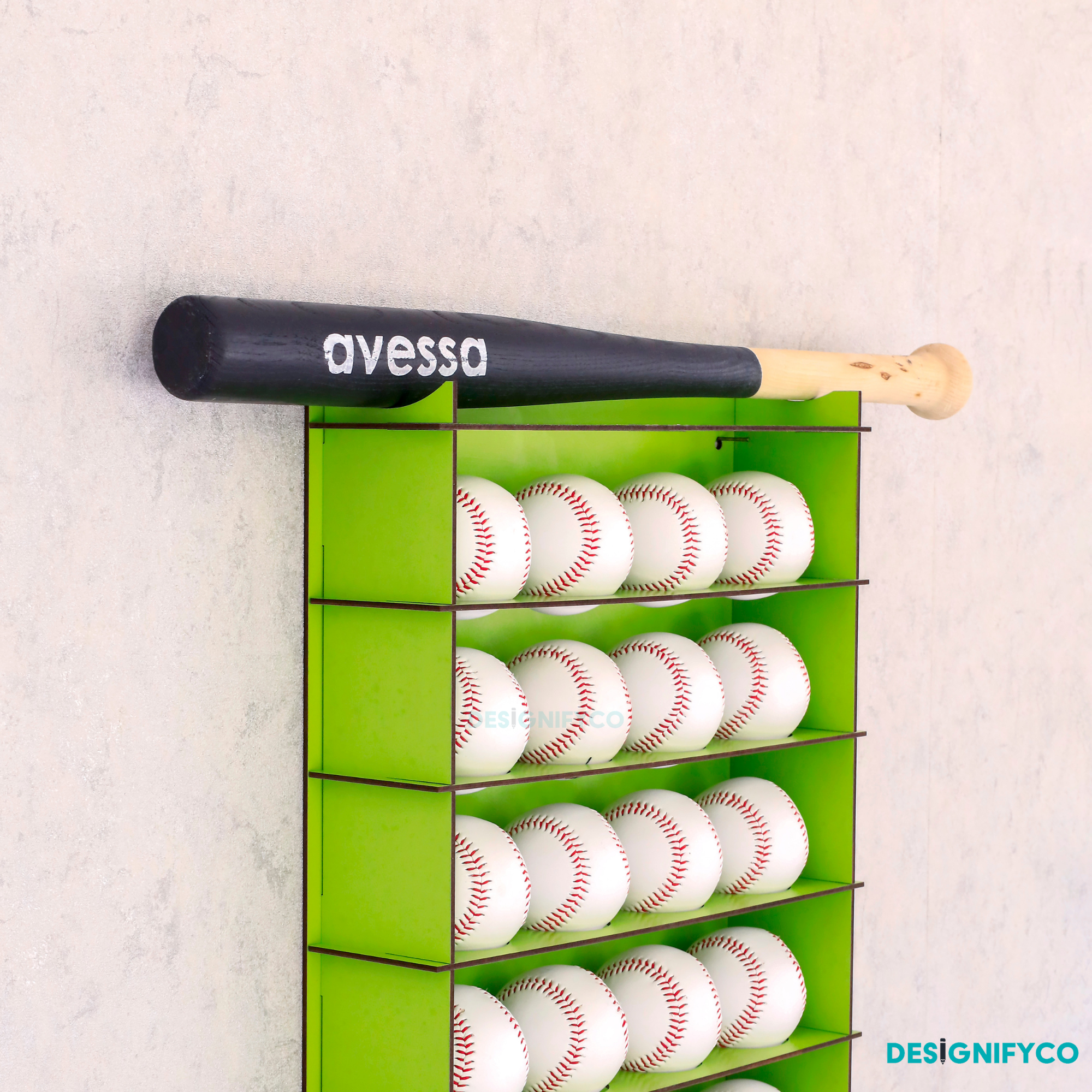 GREEN Baseball Display Case