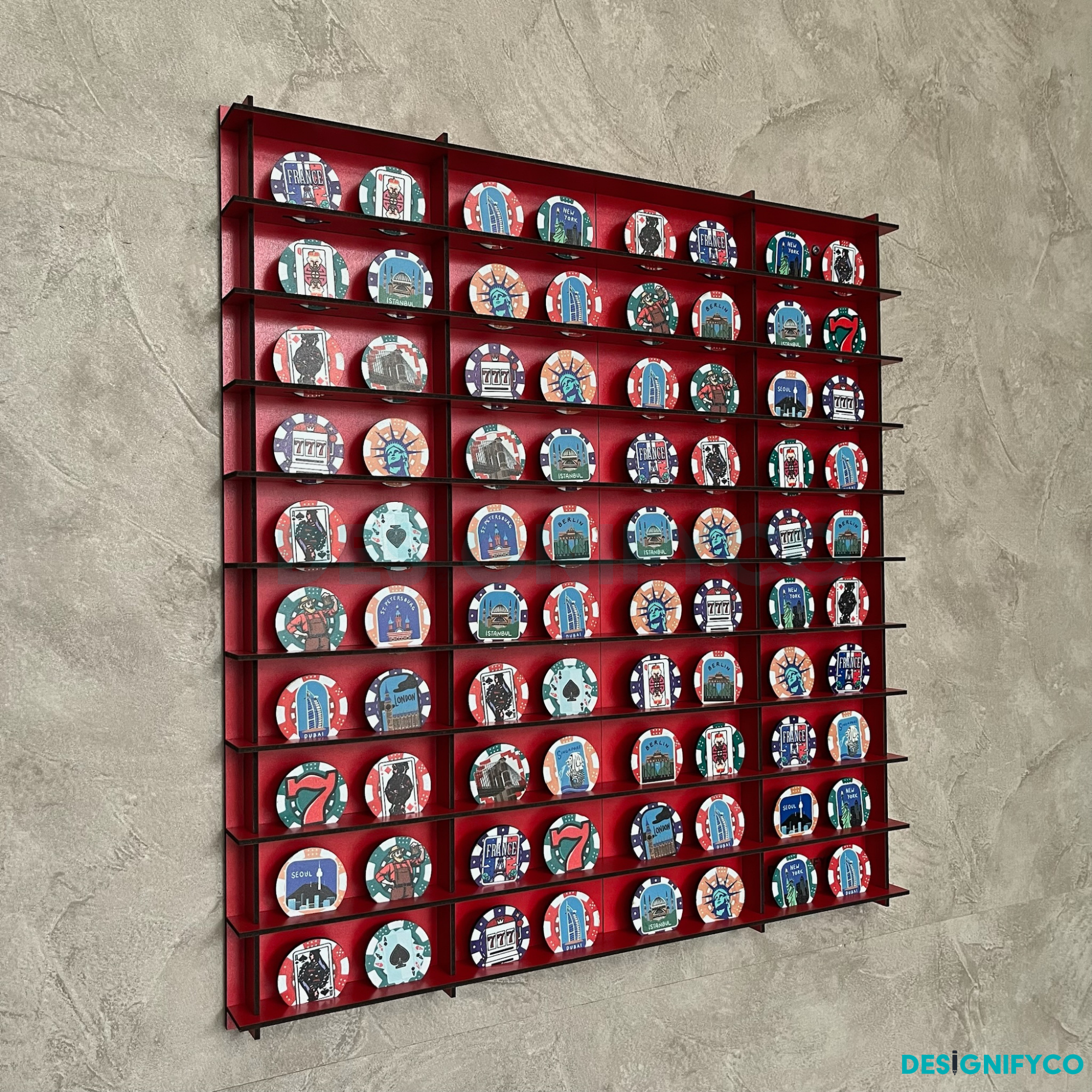 RED Casino Chips 80 Display Case