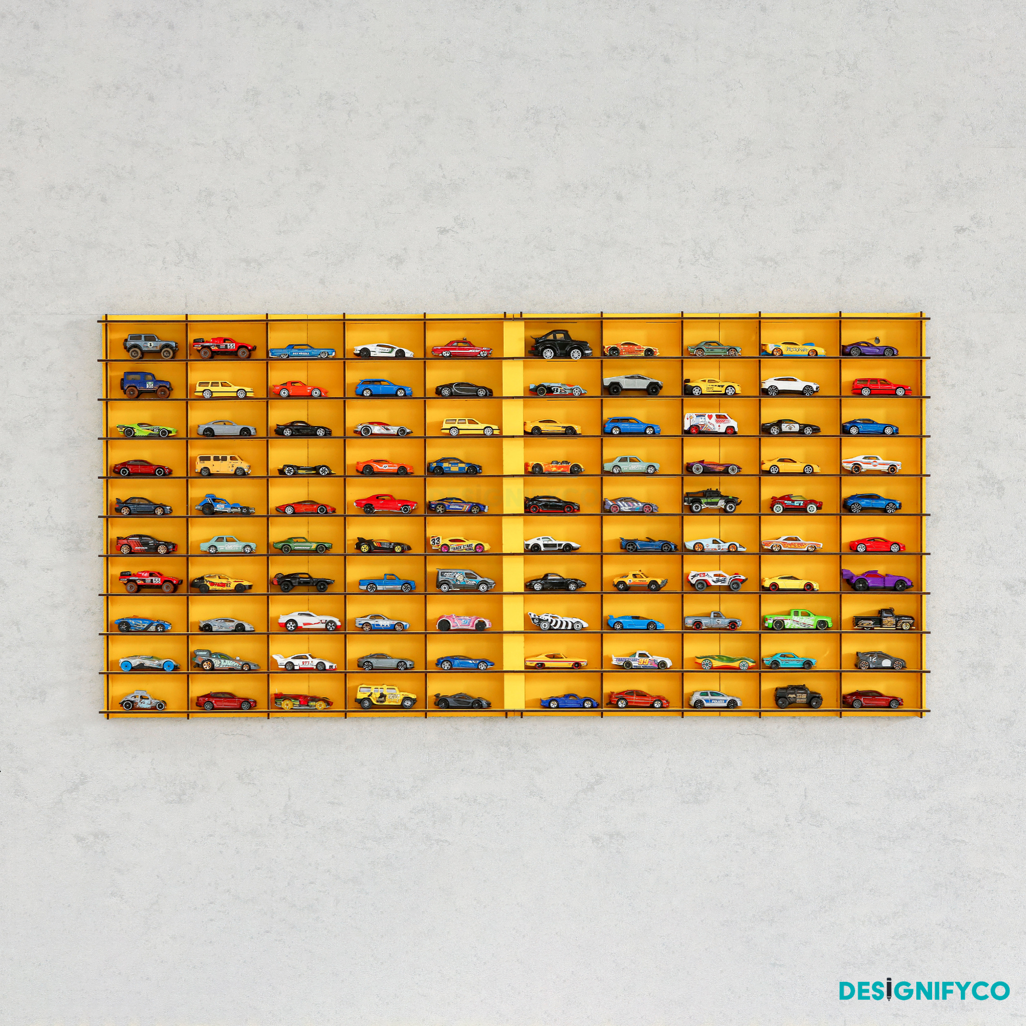 YELLOW Toy Car Display Case