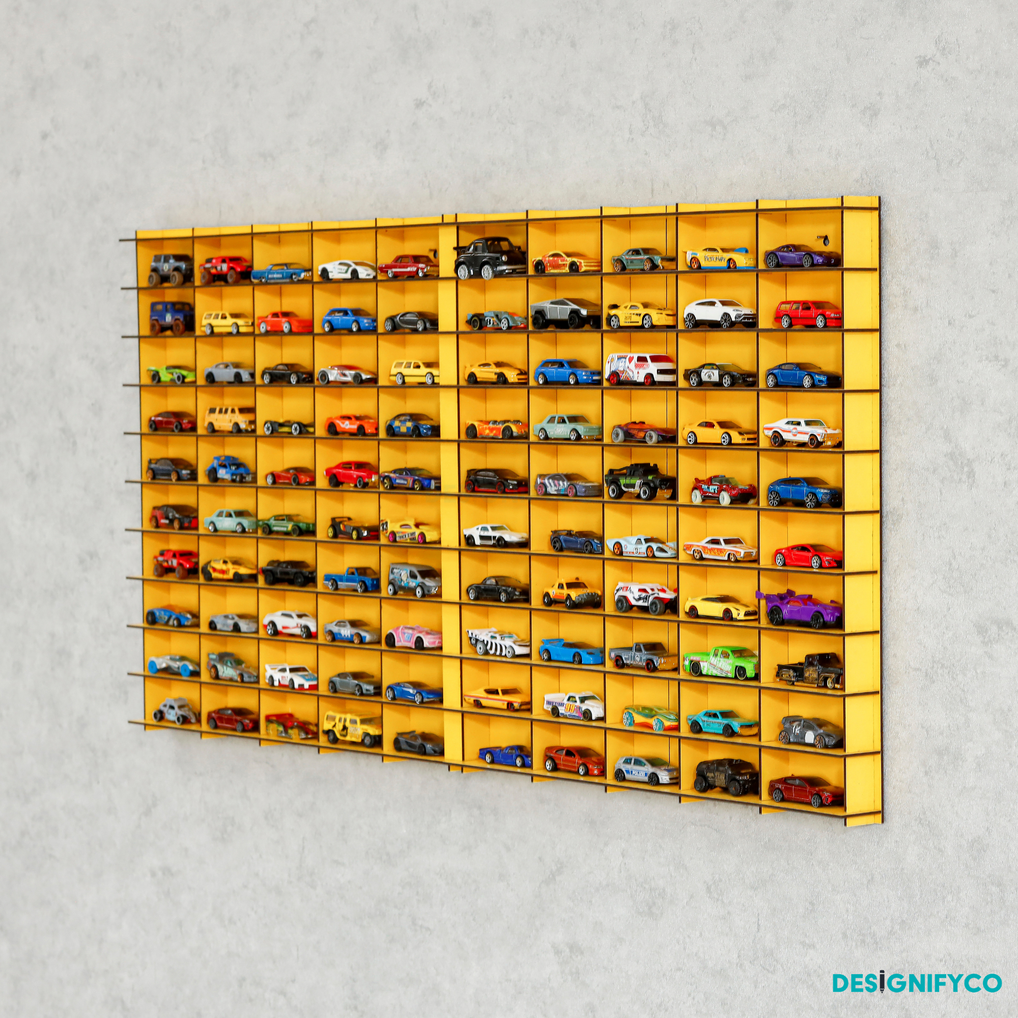 YELLOW Toy Car Display Case