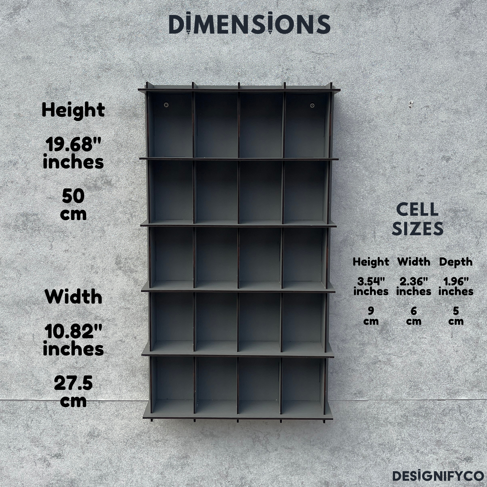 GRAY Shot Glass Display Case