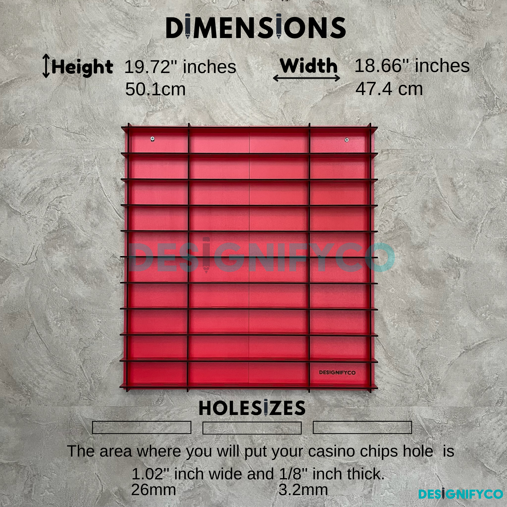 RED Casino Chips 80 Display Case