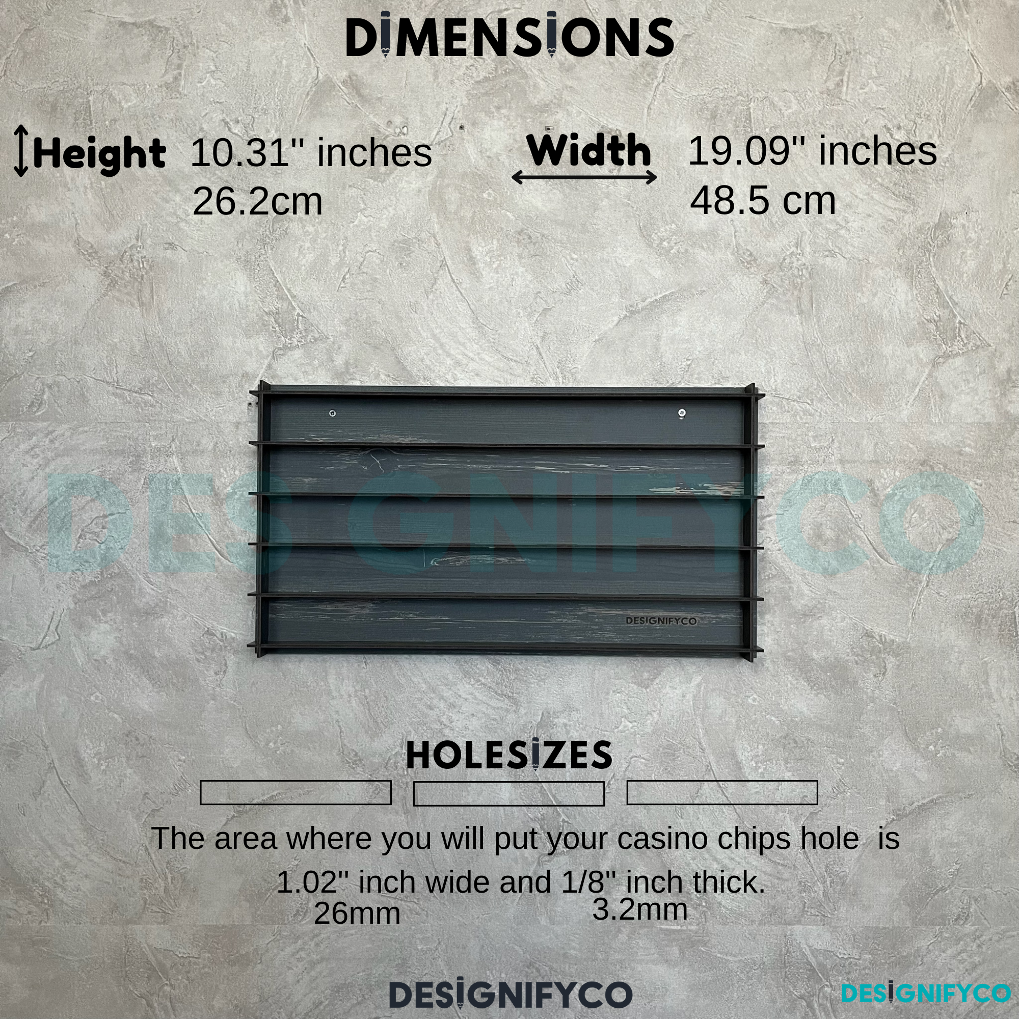 OLD BLACK Casino Chips 85 Display Case