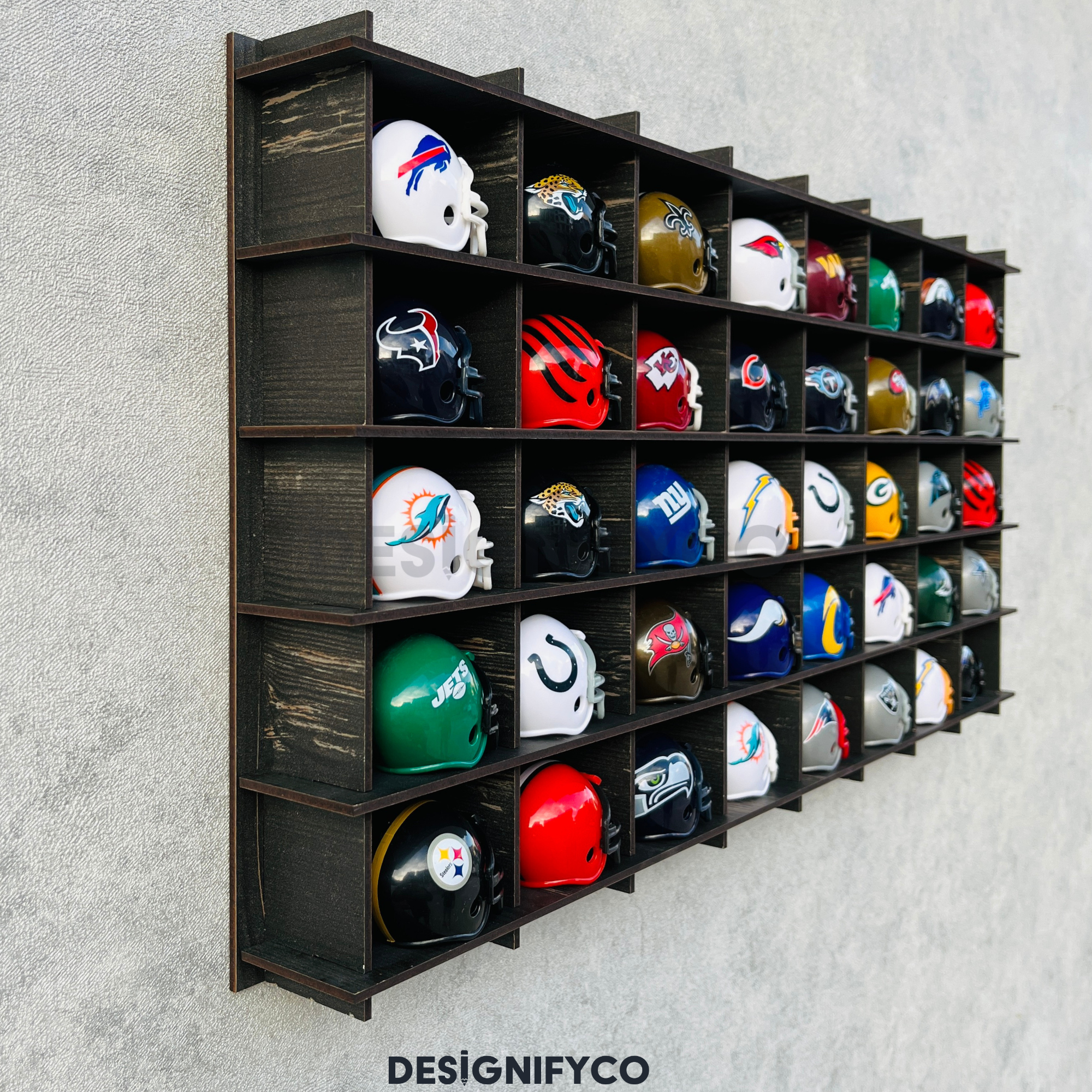 OLD BLACK NHL Mini Helmet 40 Display Case
