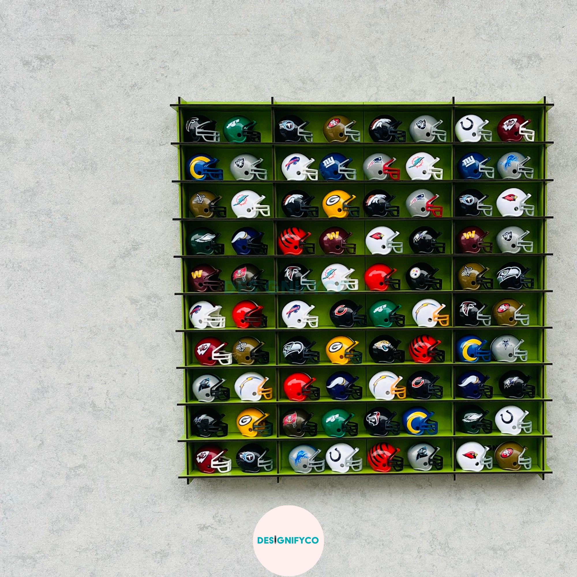 GREEN NHL Mini Helmet 80 Display Case