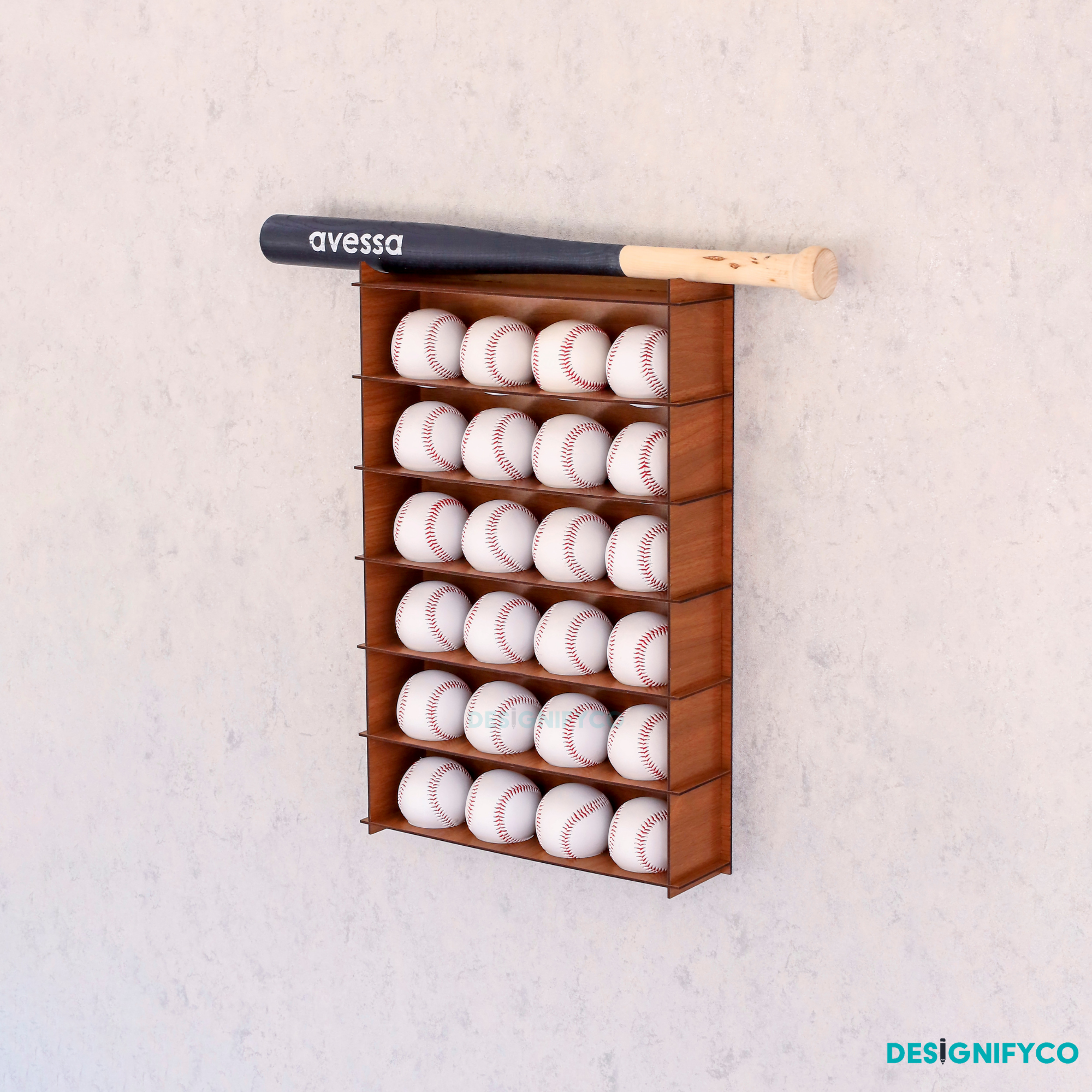 WALNUT Baseball Display Case