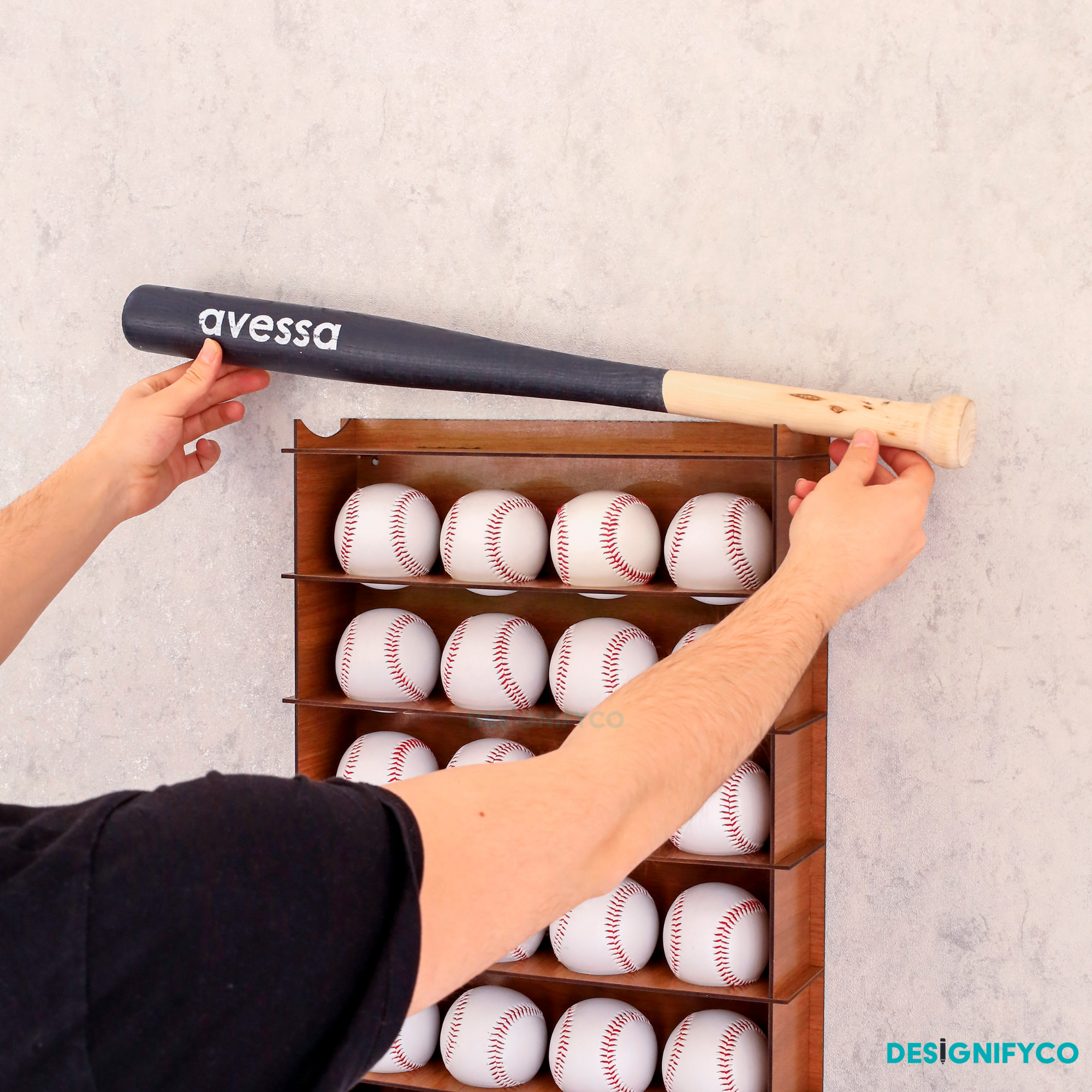 WALNUT Baseball Display Case