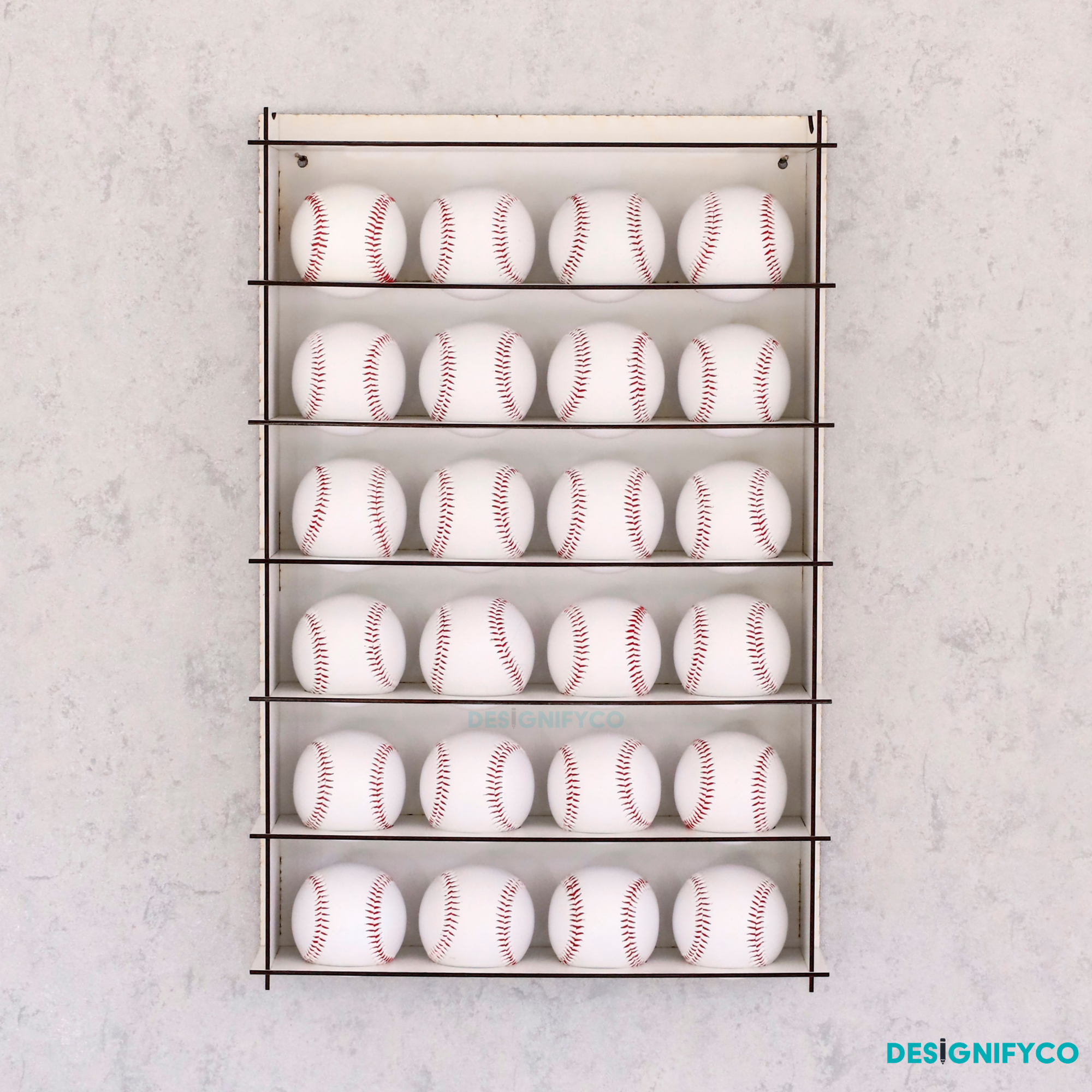 WHITE Baseball Display Case