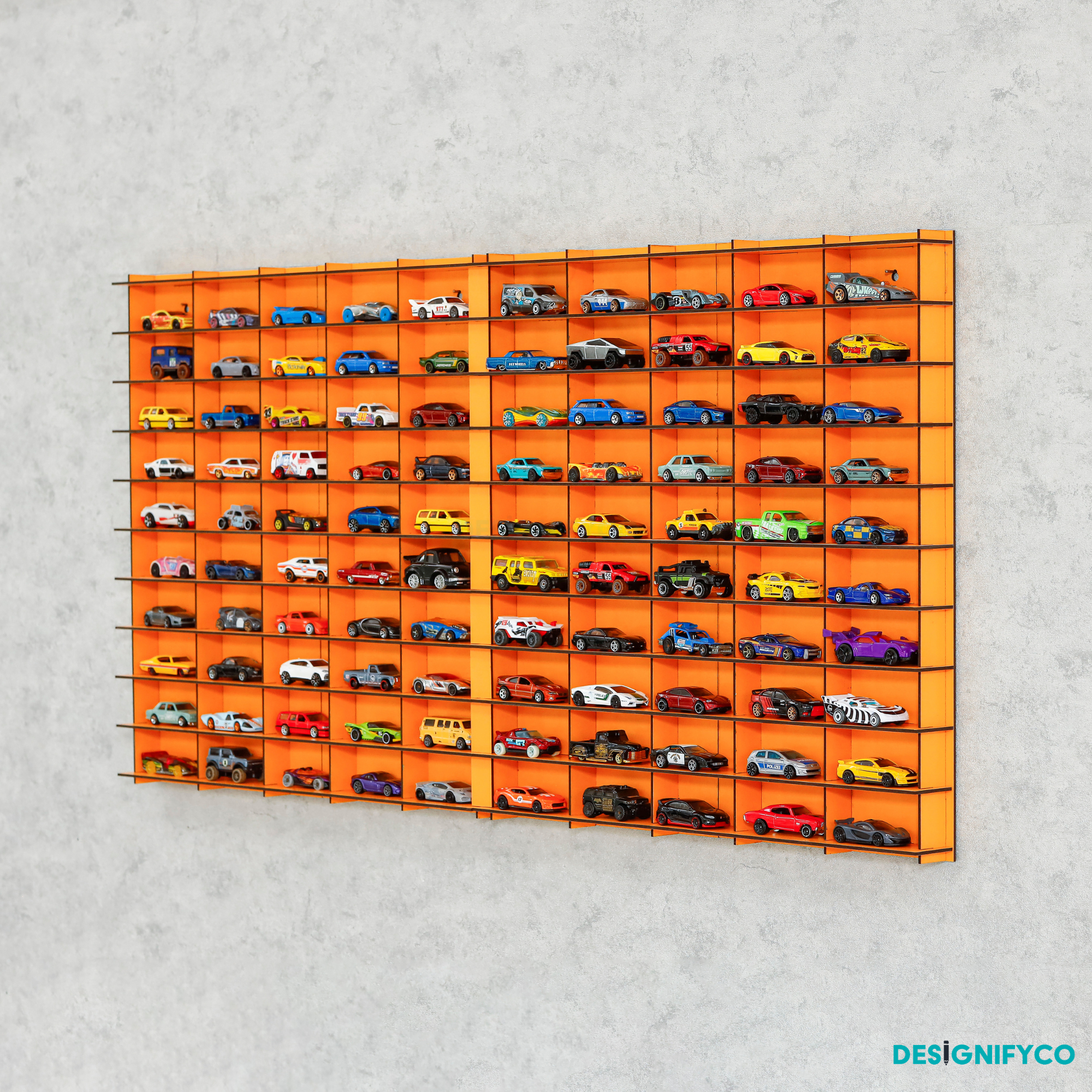 ORANGE Toy Car Display Case