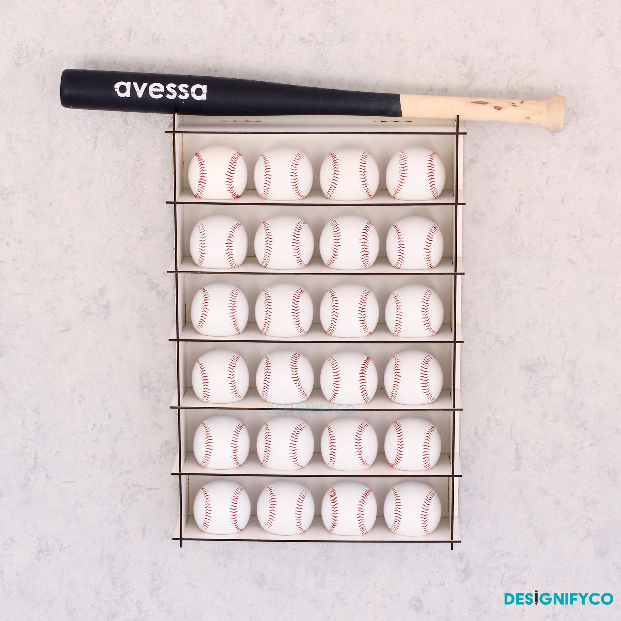 WHITE Baseball Display Case