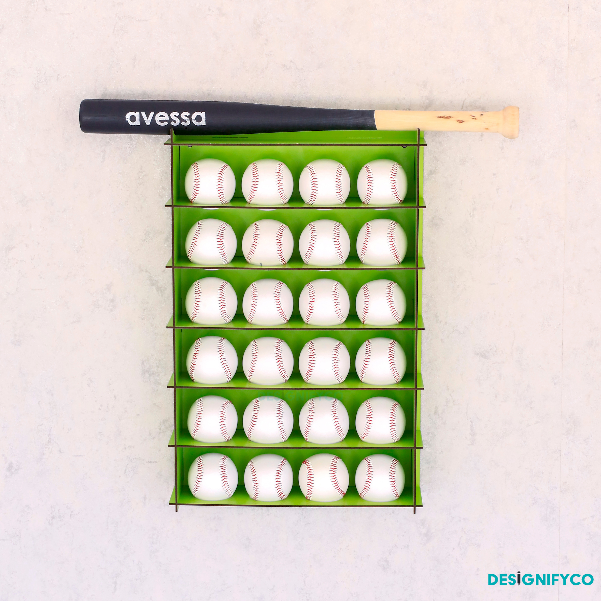 GREEN Baseball Display Case