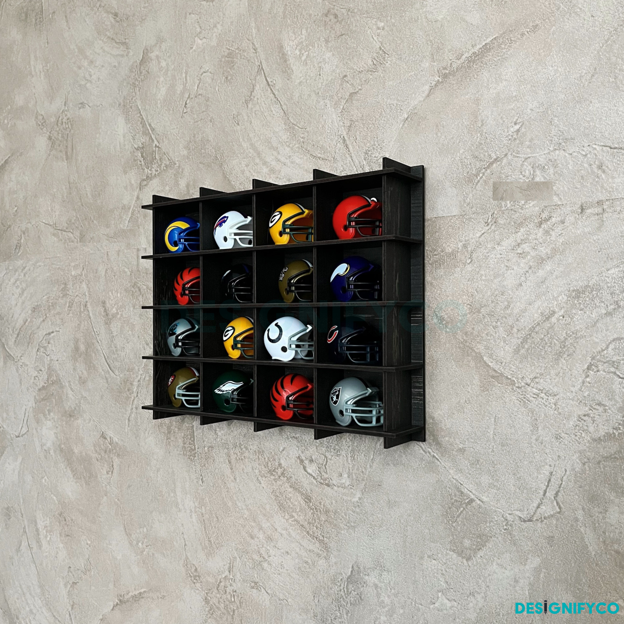 OLD BLACK NHL Mini Helmet 16 Display Case