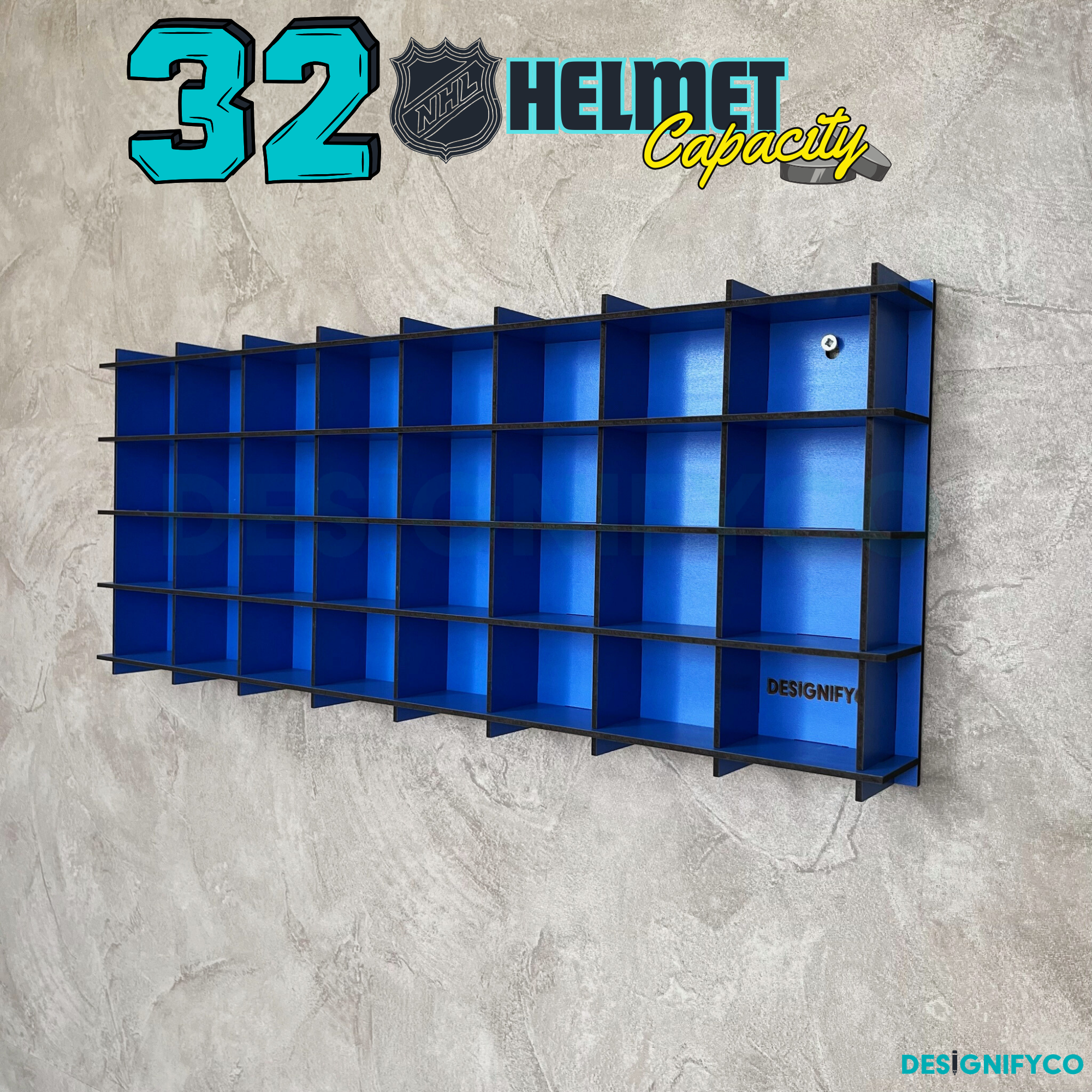BLUE NHL Mini Helmet 32 Display Case