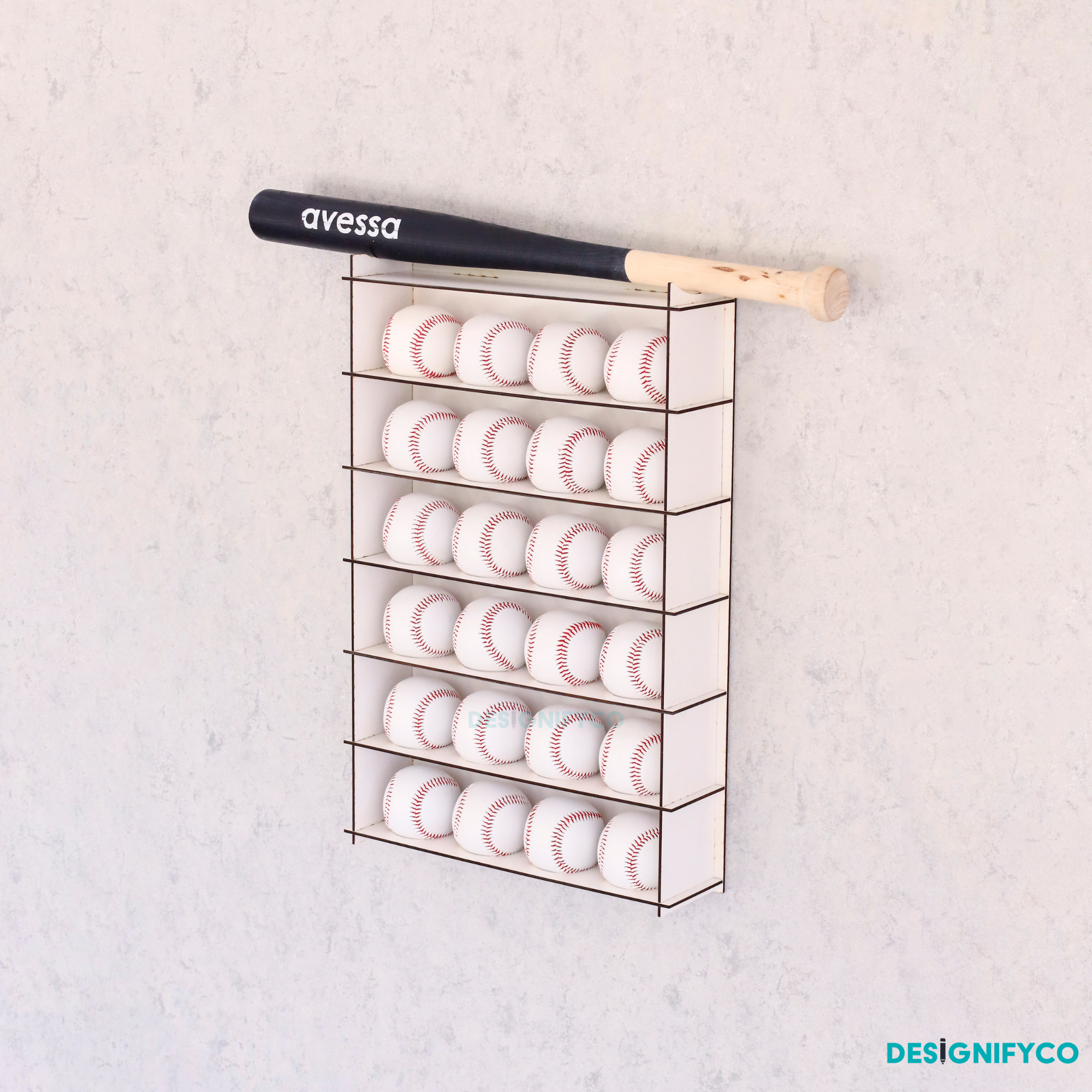 WHITE Baseball Display Case