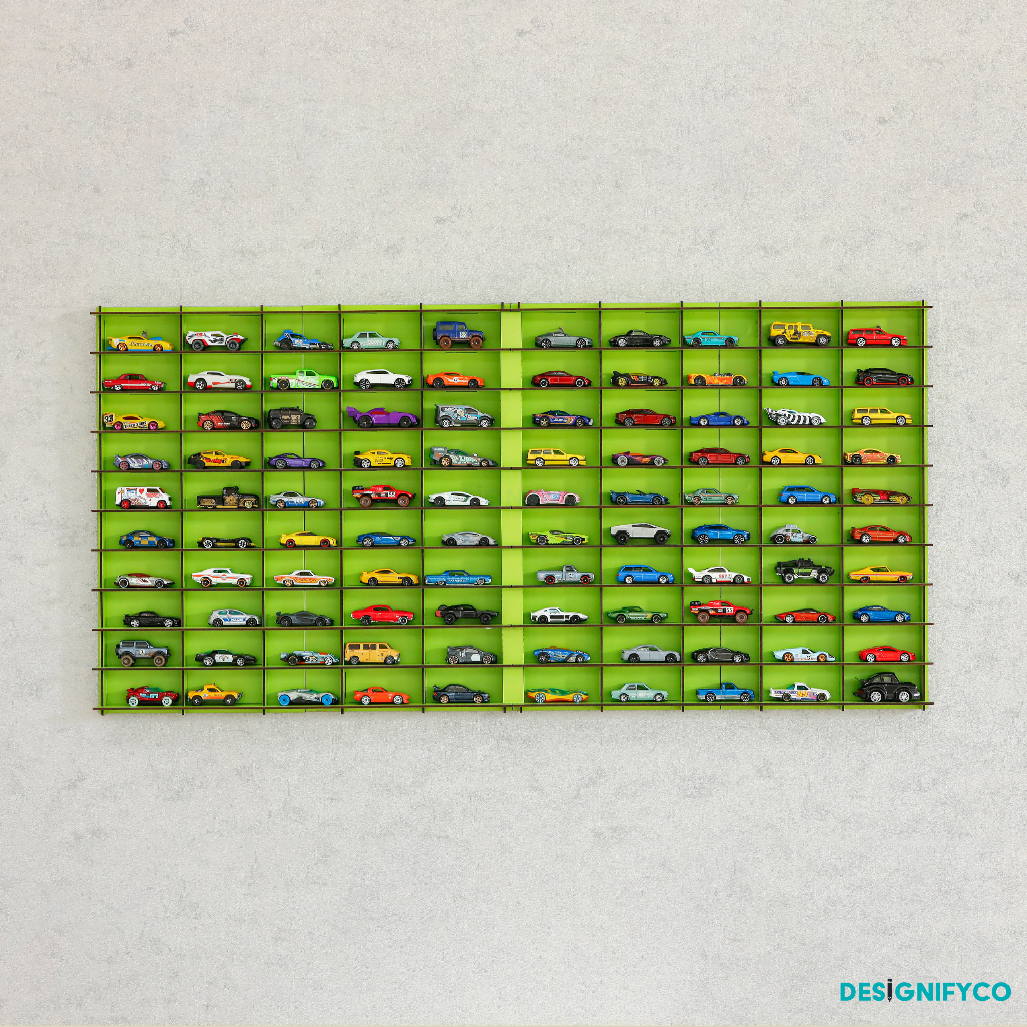 GREEN Toy Car Display Case