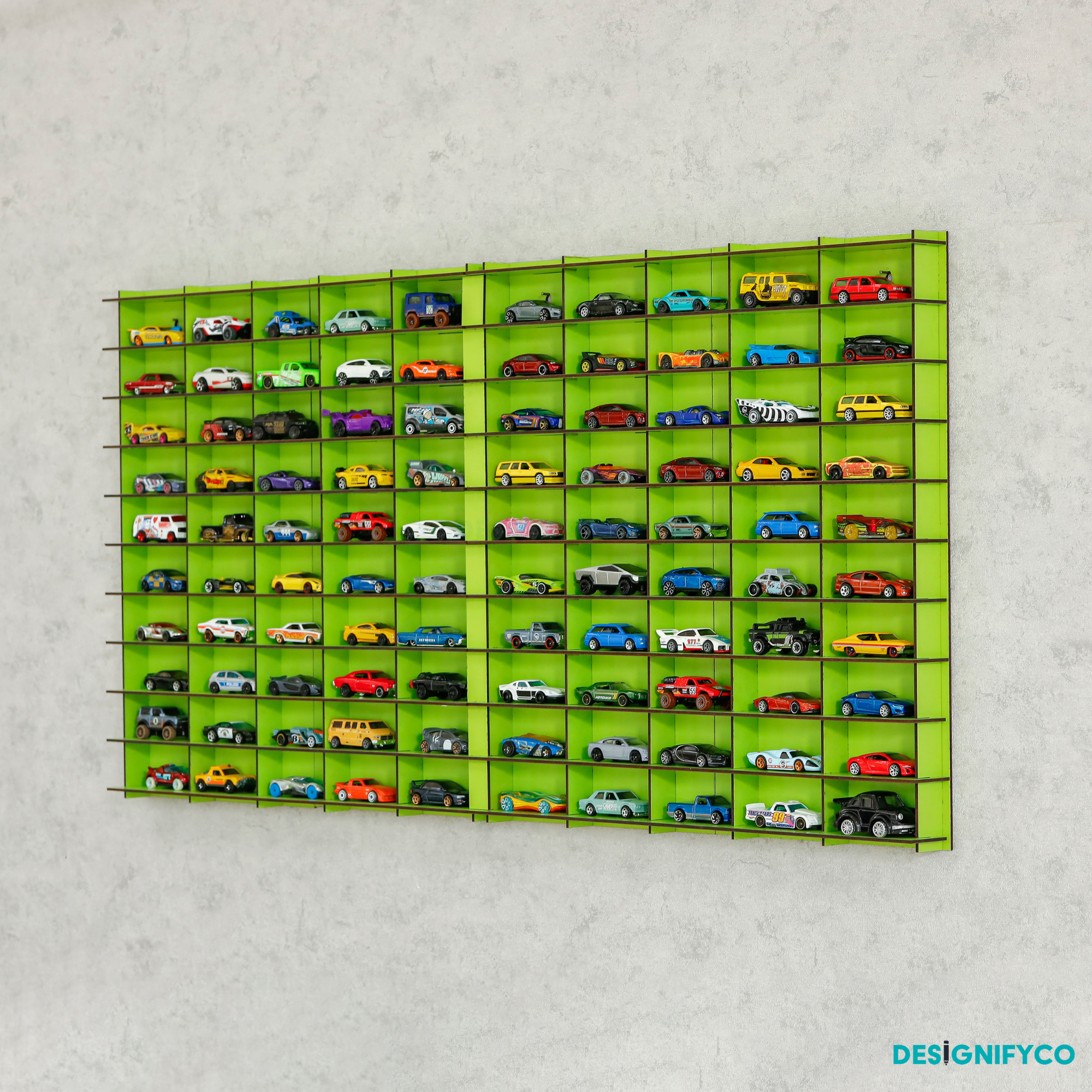 GREEN Toy Car Display Case