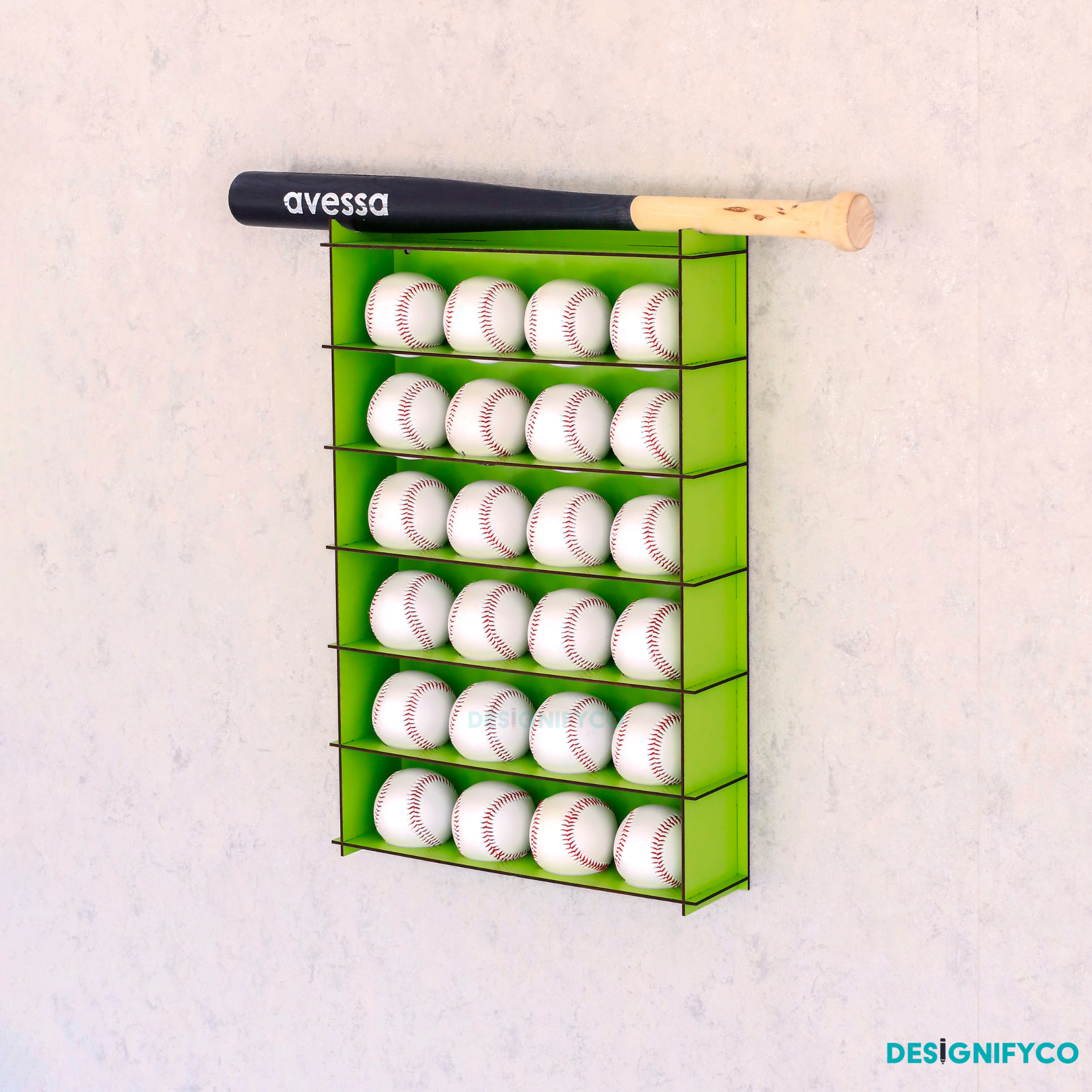 GREEN Baseball Display Case