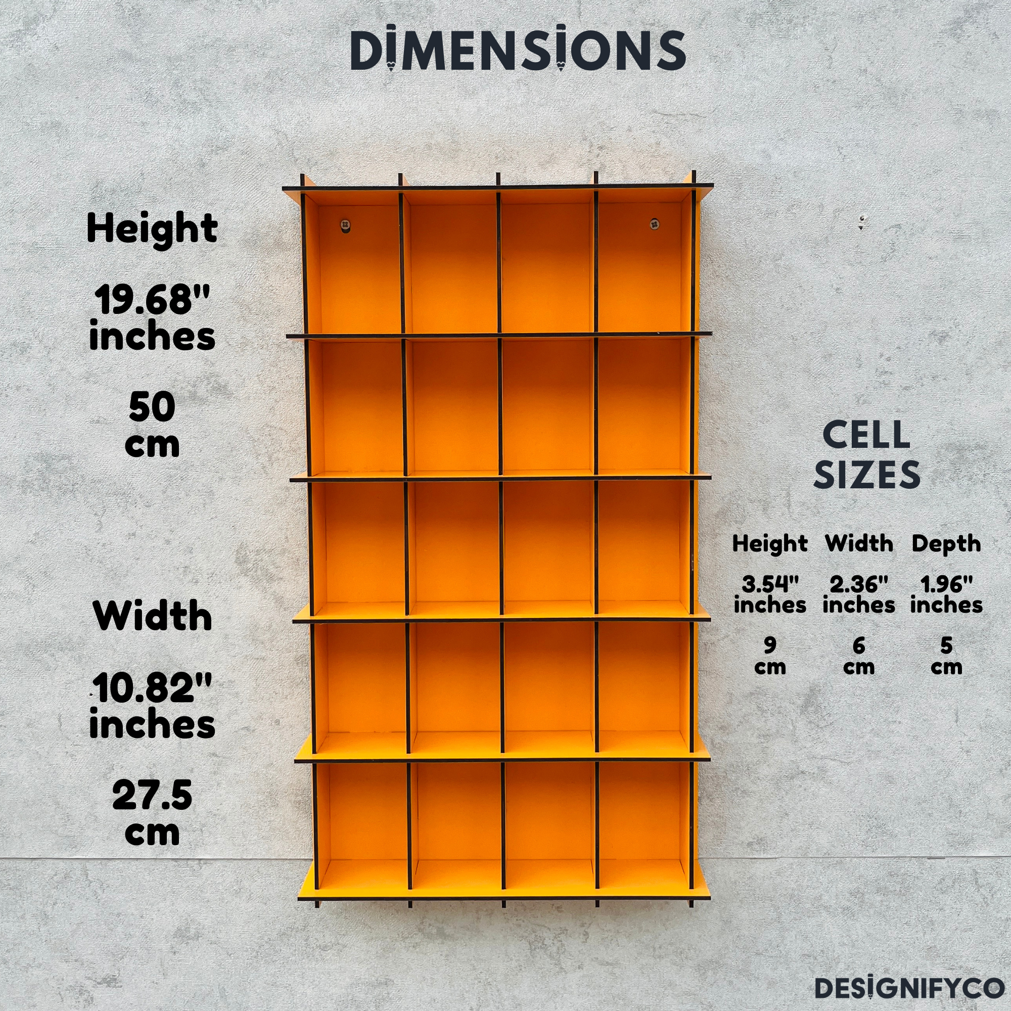 ORANGE  Shot Glass Display Case