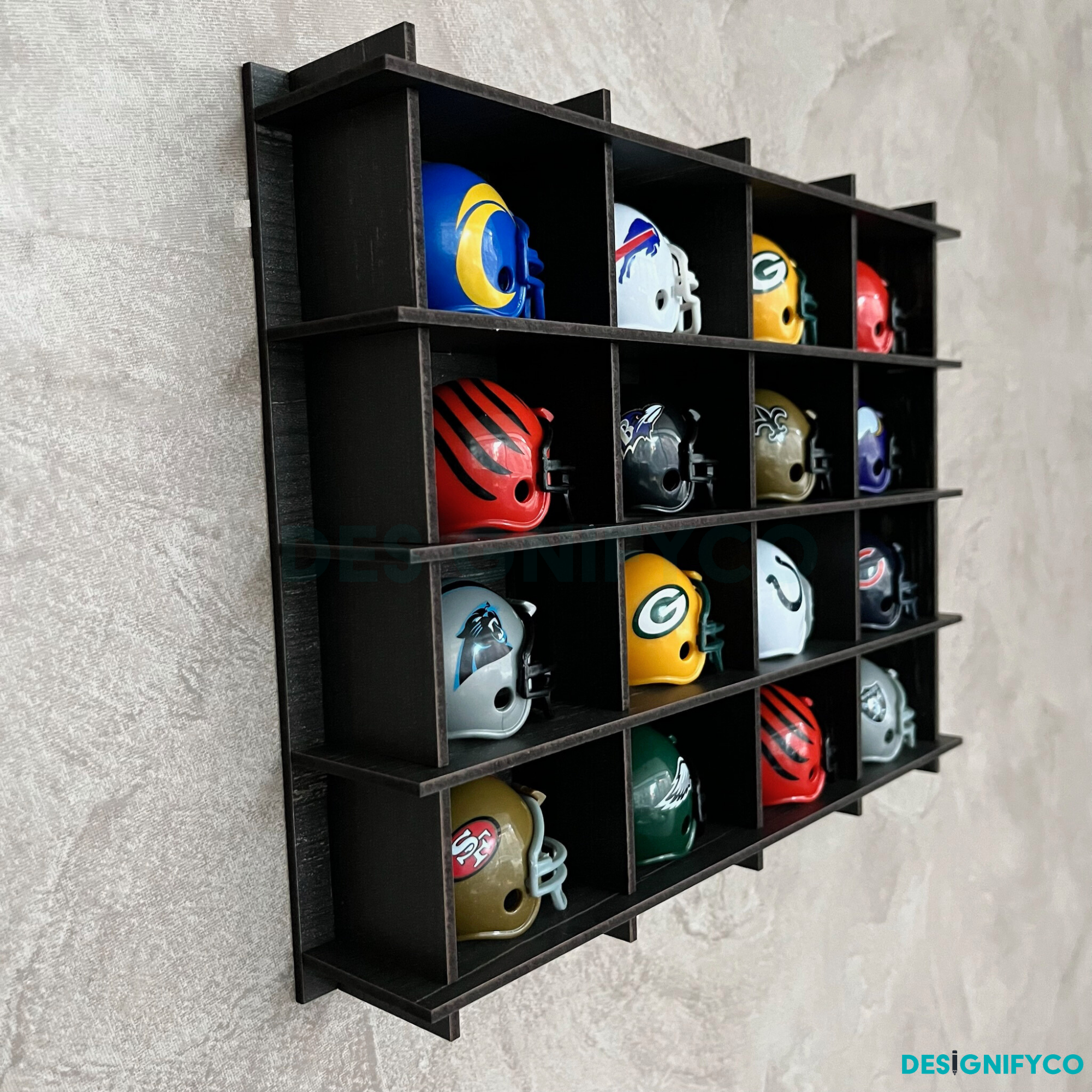 OLD BLACK NHL Mini Helmet 16 Display Case