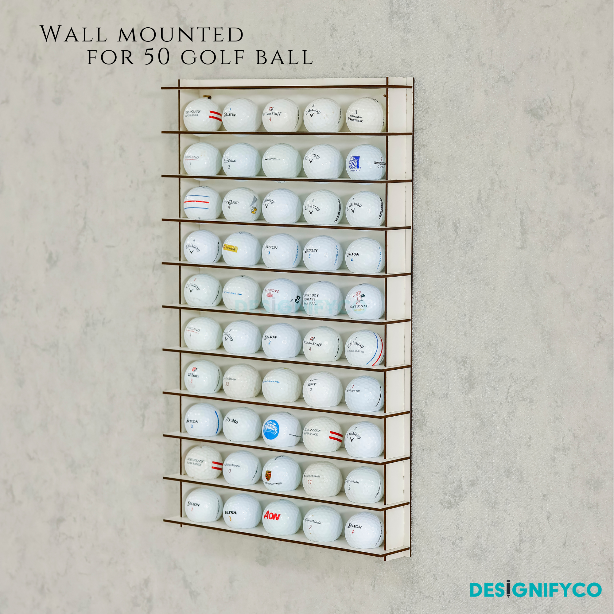 White Golf Ball Display For 50 Golf Ball