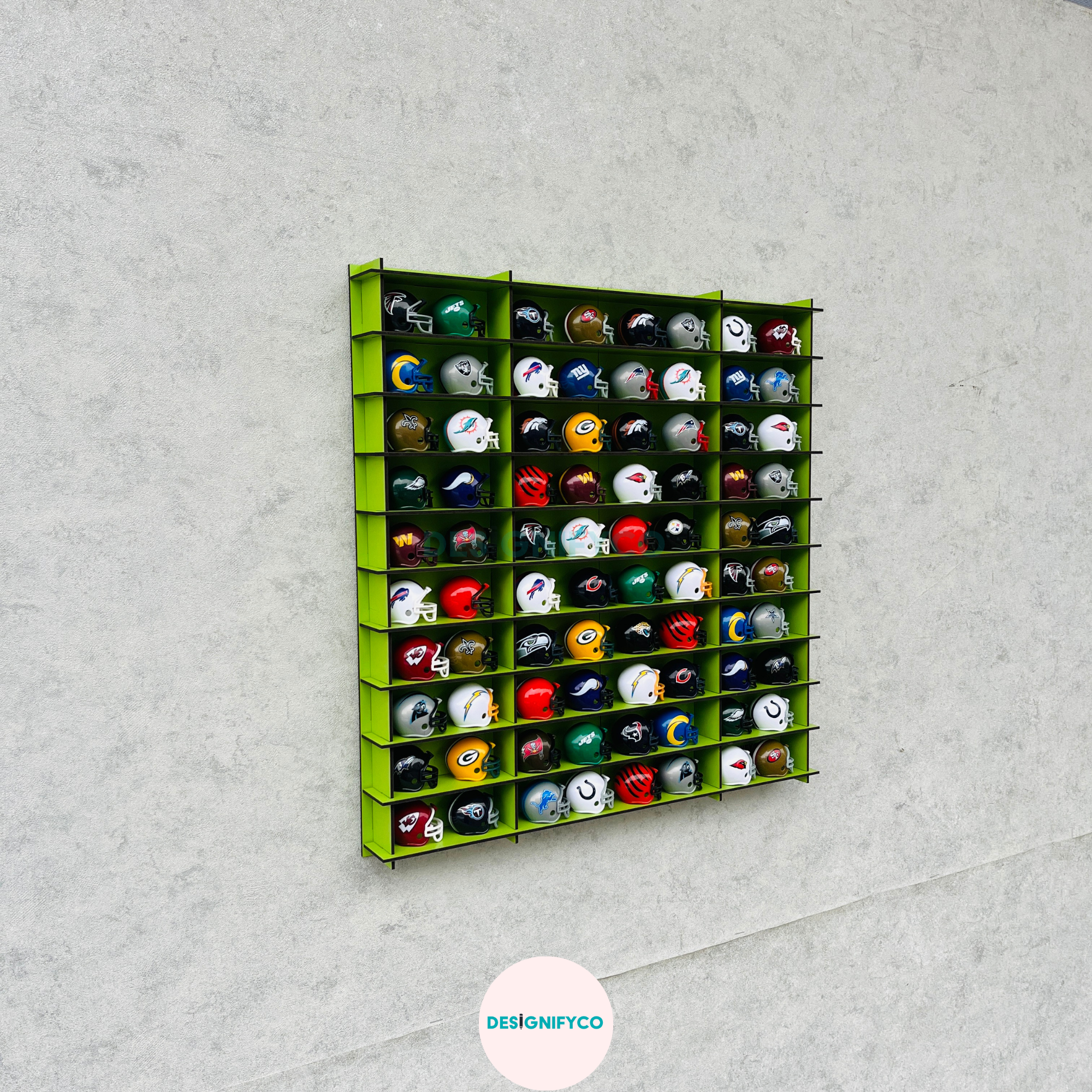 GREEN NHL Mini Helmet 80 Display Case